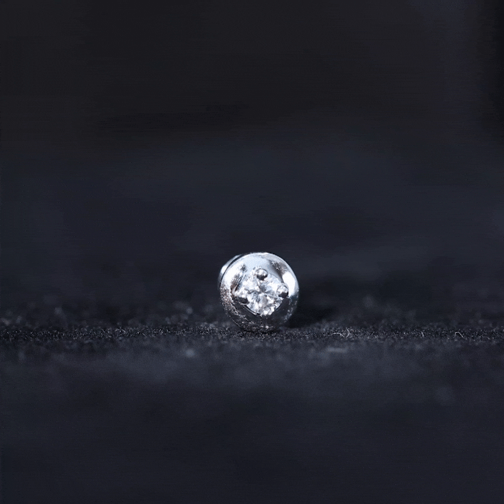 Classic Diamond Solitaire Helix Piercing Earring Lab - ( EF-VS ) - Rosec Jewels