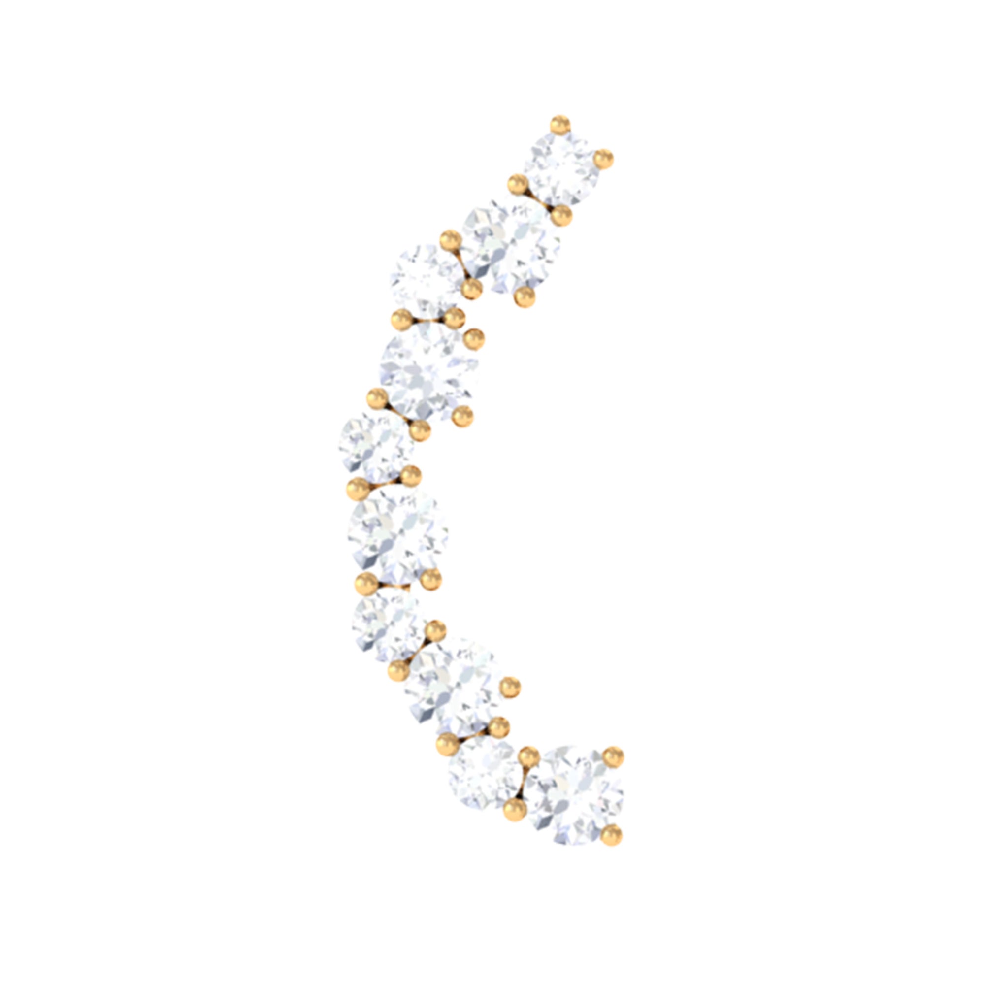Certified Diamond Curved Crawler Earring for Women Lab - ( EF-VS ) - Rosec Jewels