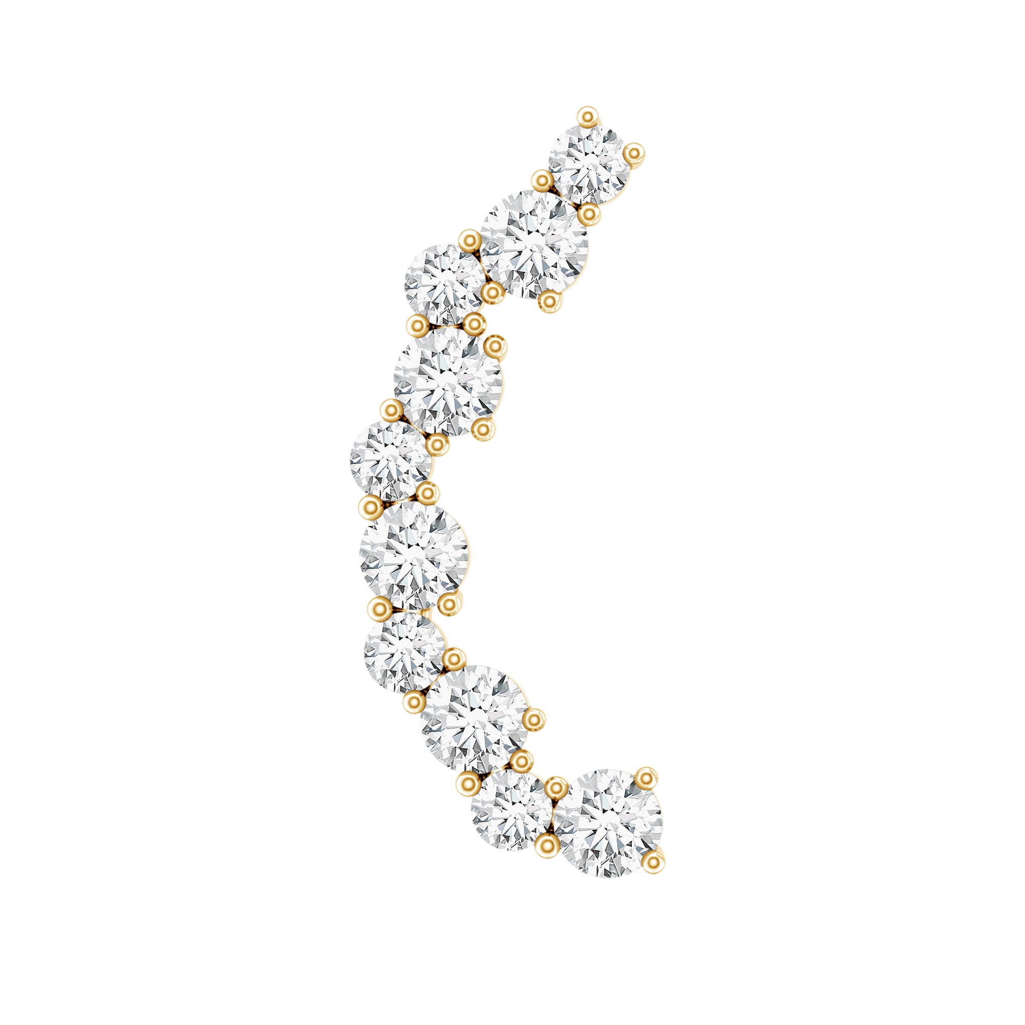 Certified Diamond Curved Crawler Earring for Women Lab - ( EF-VS ) - Rosec Jewels
