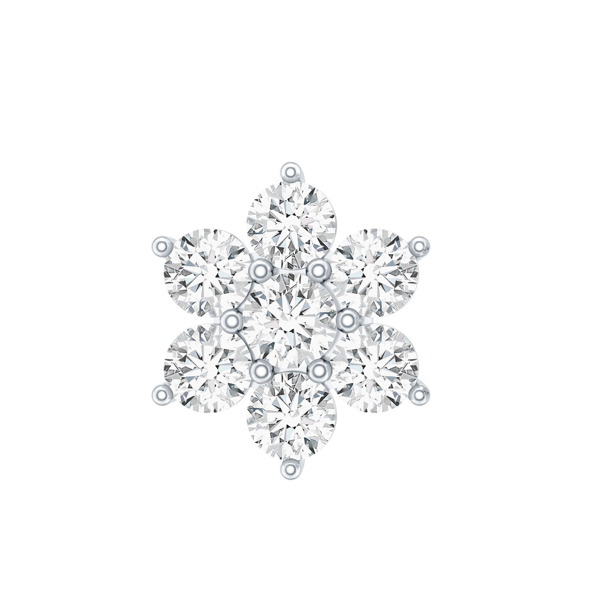 Simple Diamond Flower Cartilage Earring Lab - ( EF-VS ) - Rosec Jewels