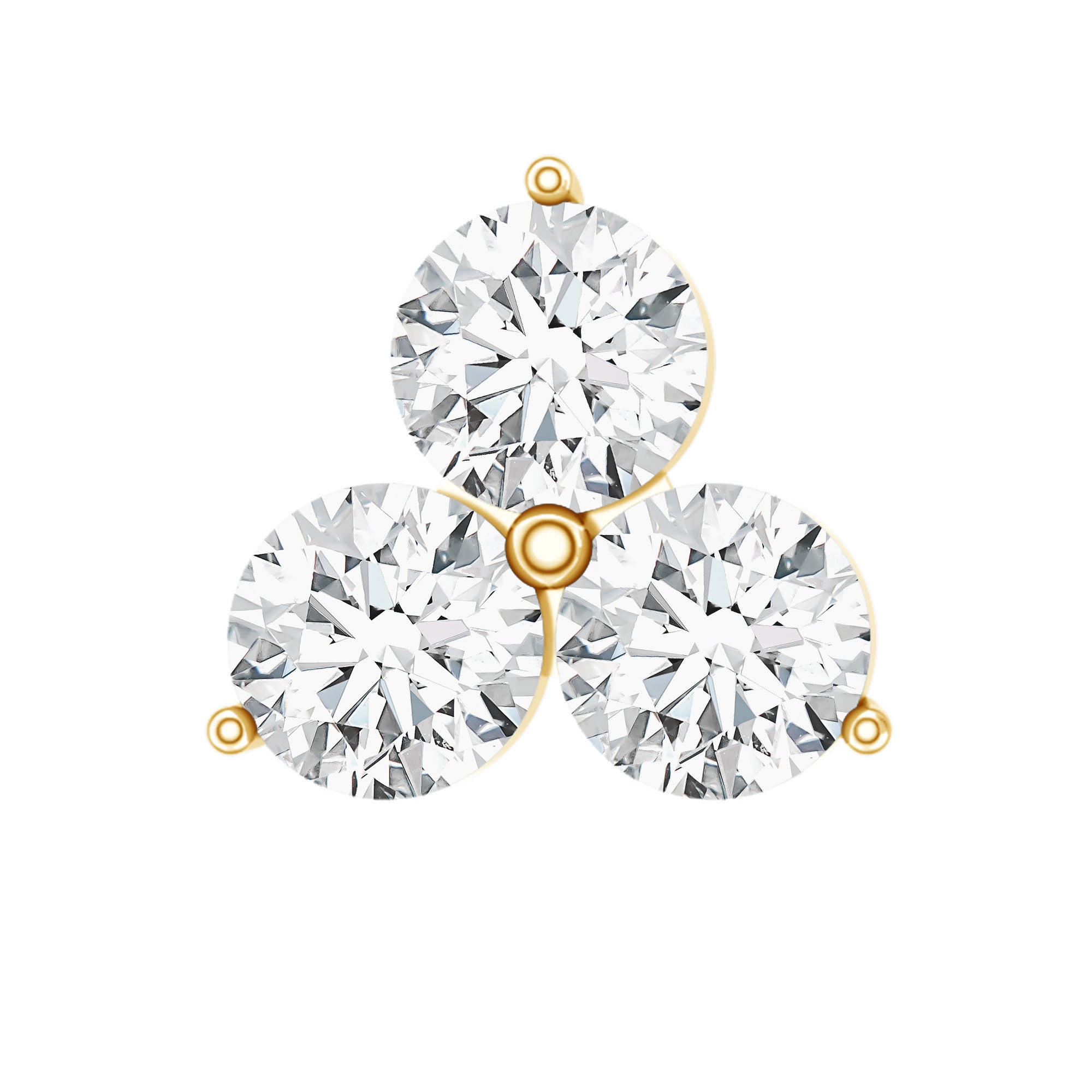 Dainty Diamond Trio Earring for Helix Piercing Lab - ( EF-VS ) - Rosec Jewels