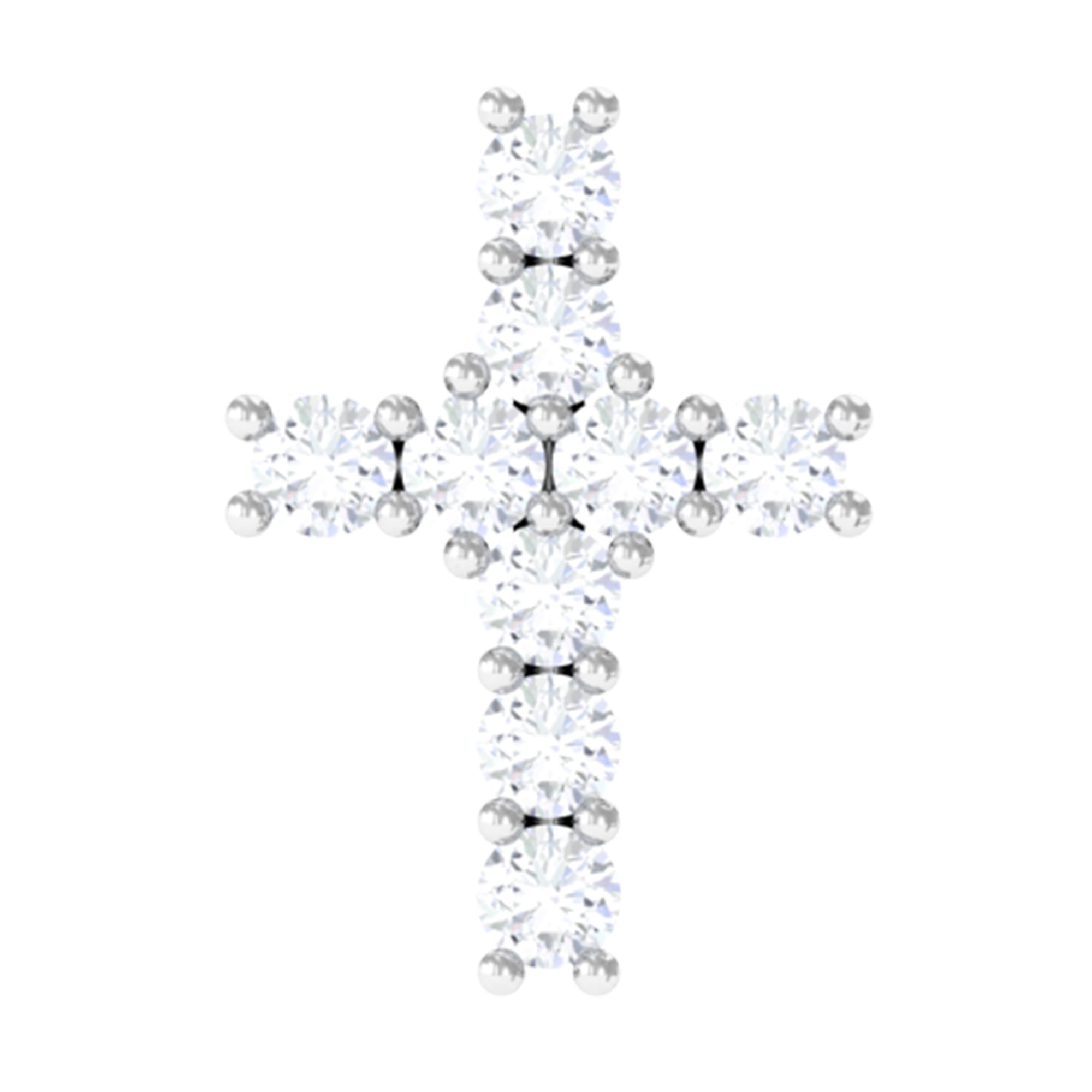 Minimalist Diamond Cross Cartilage Earring Lab - ( EF-VS ) - Rosec Jewels