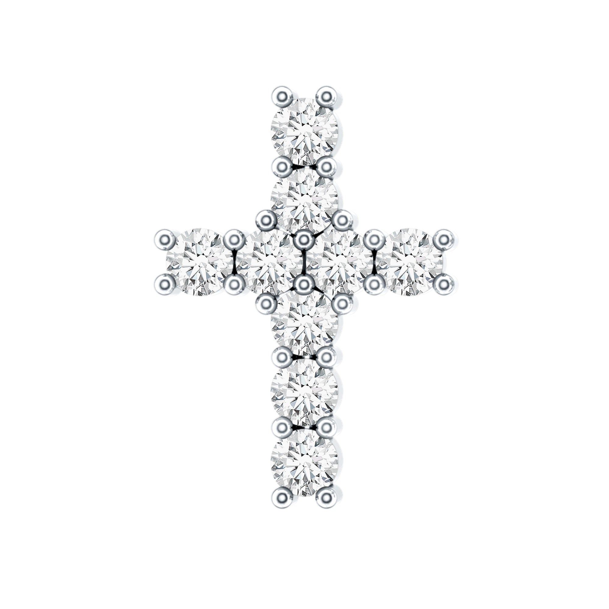 Minimalist Diamond Cross Cartilage Earring Lab - ( EF-VS ) - Rosec Jewels