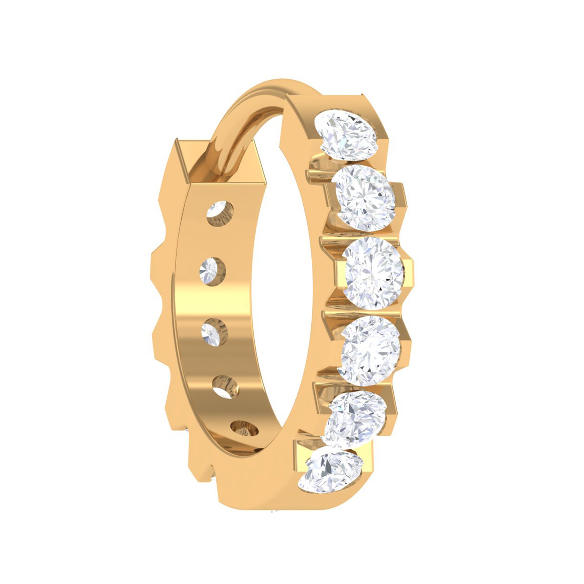 Certified Diamond Helix Huggie Hoop Earring Lab - ( EF-VS ) - Rosec Jewels