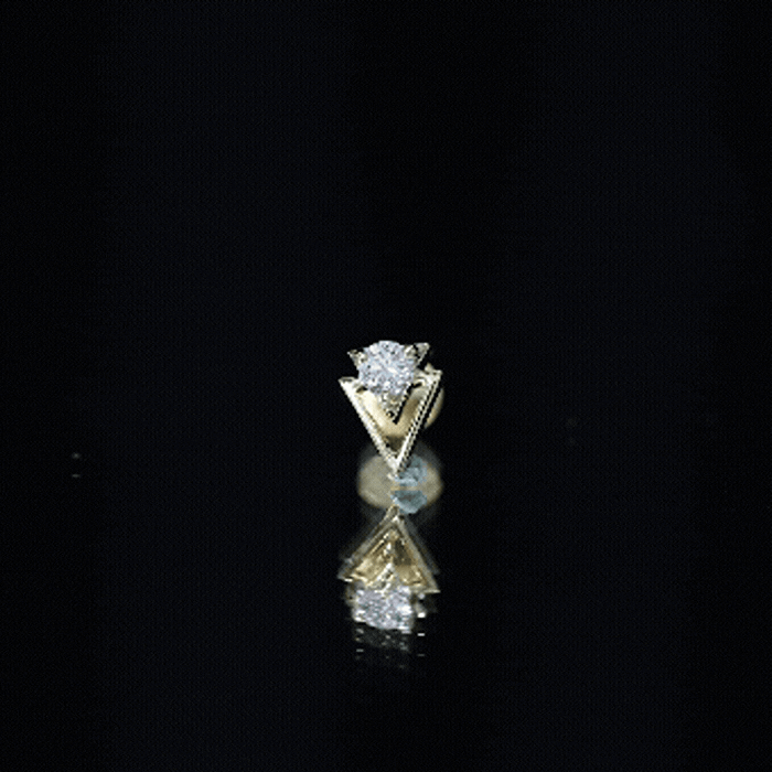 Simple Diamond Solitaire Triangle Cartilage Earring Lab - ( EF-VS ) - Rosec Jewels