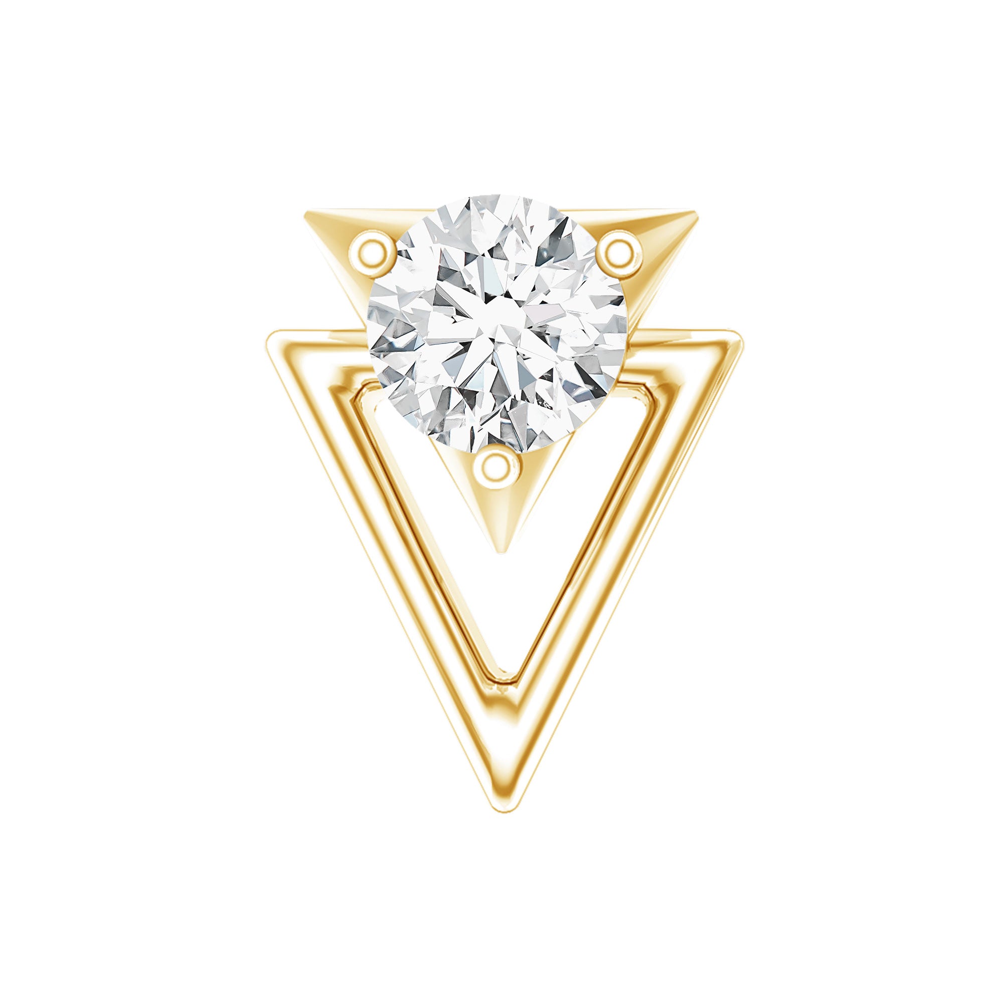 Simple Diamond Solitaire Triangle Cartilage Earring Lab - ( EF-VS ) - Rosec Jewels