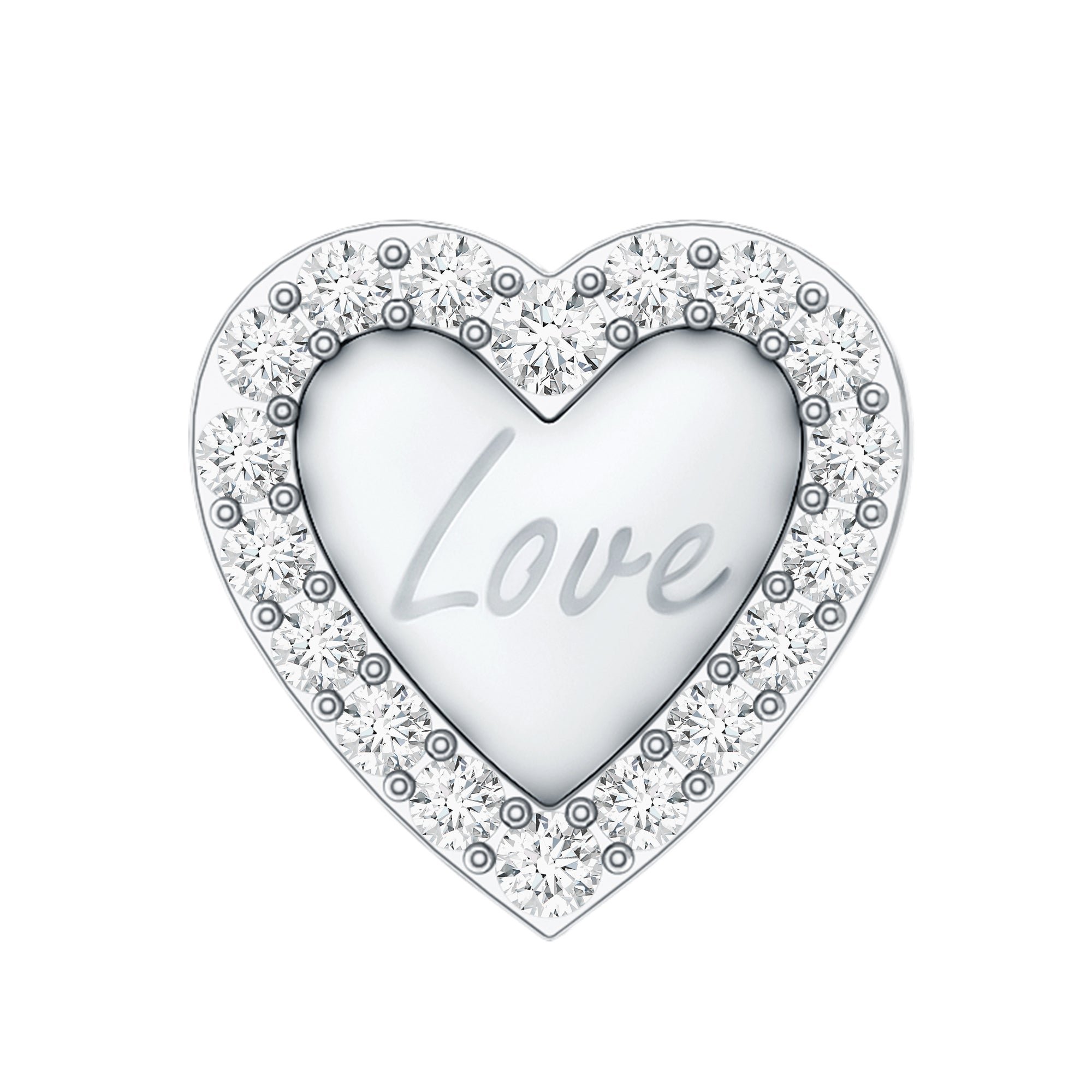 Cute Diamond Love Heart Earring for Helix Piercing Lab - ( EF-VS ) - Rosec Jewels