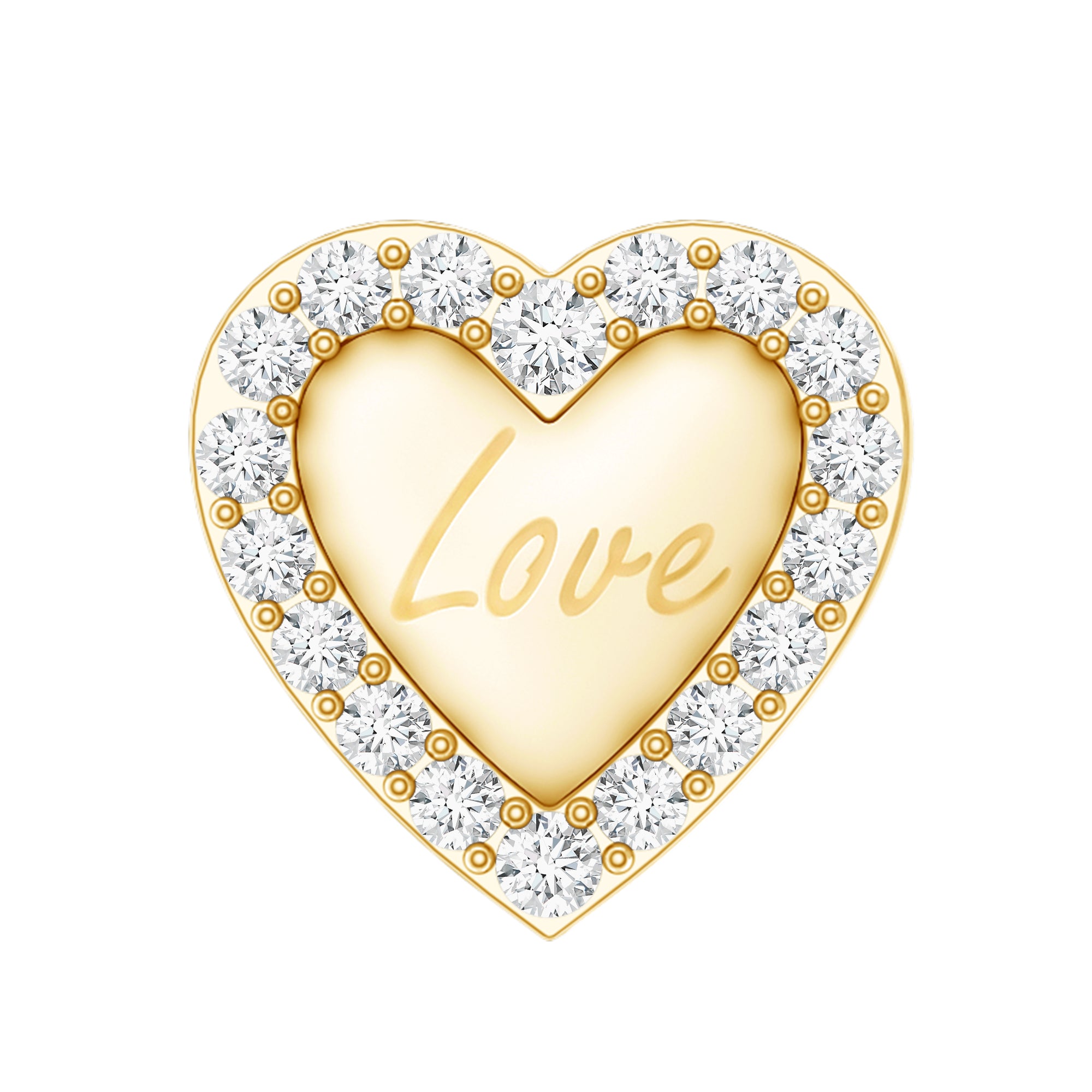 Cute Diamond Love Heart Earring for Helix Piercing Lab - ( EF-VS ) - Rosec Jewels