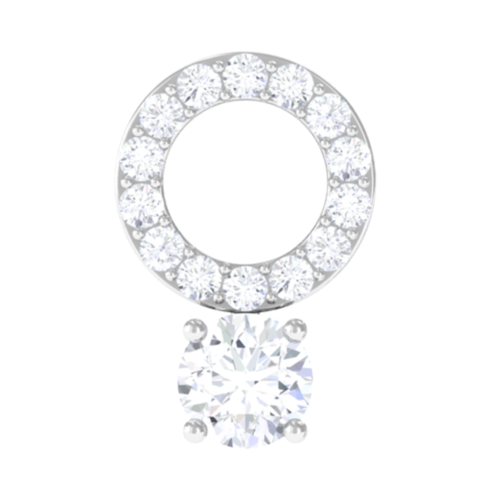 Minimalist Diamond Open Circle Helix Earring Lab - ( EF-VS ) - Rosec Jewels