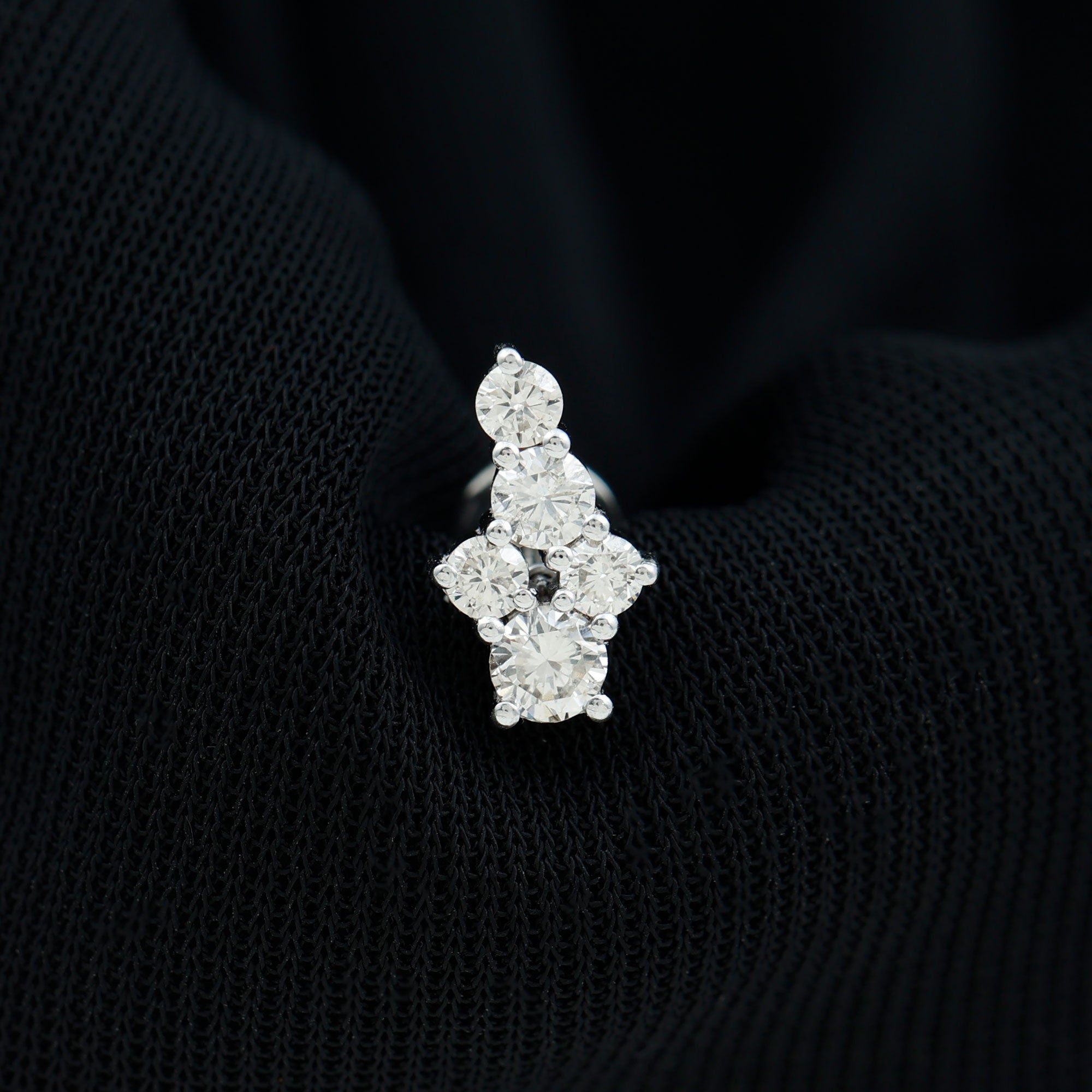 Rosec Jewels-Certified Diamond Cluster Cartilage Piercing Earring