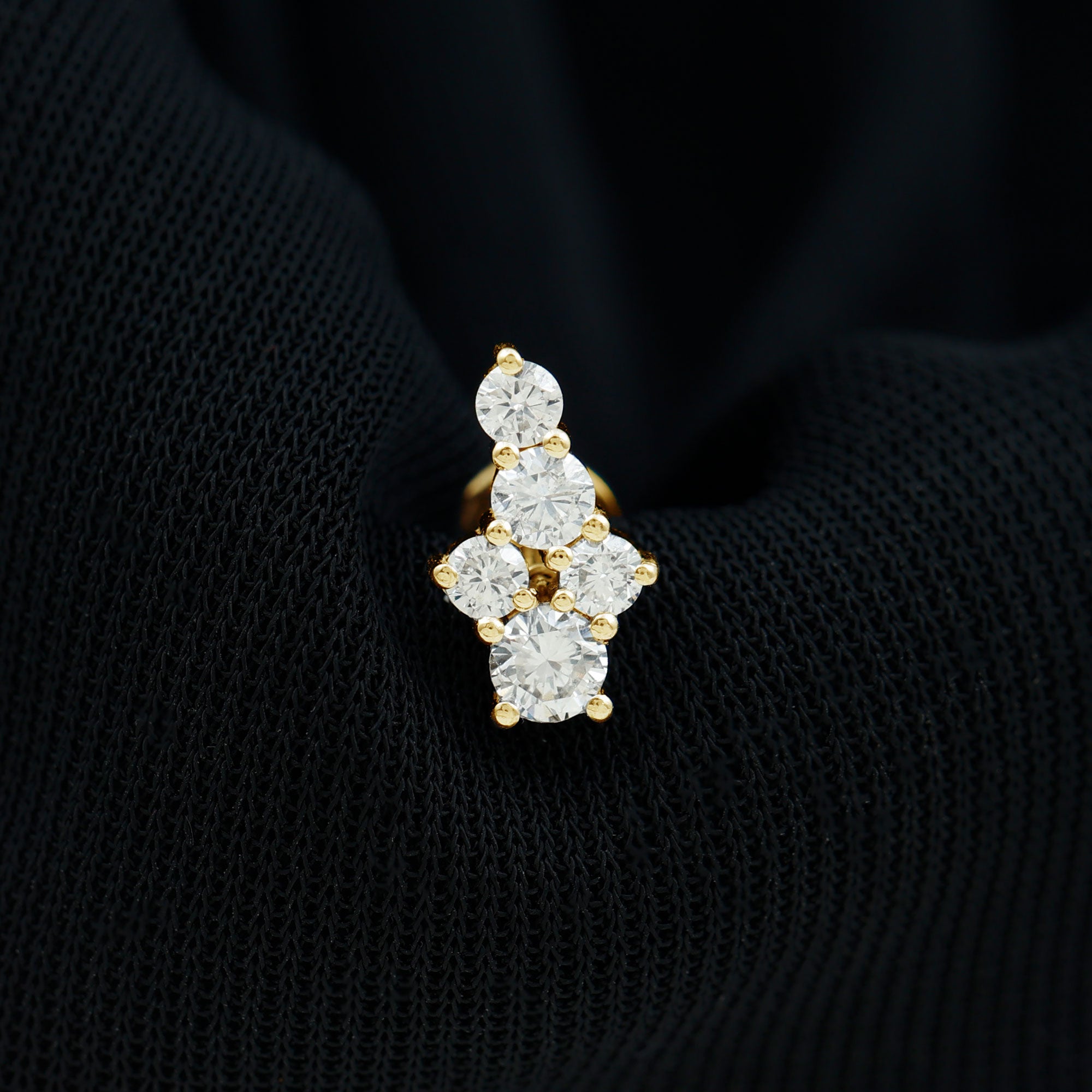 Rosec Jewels-Certified Diamond Cluster Cartilage Piercing Earring