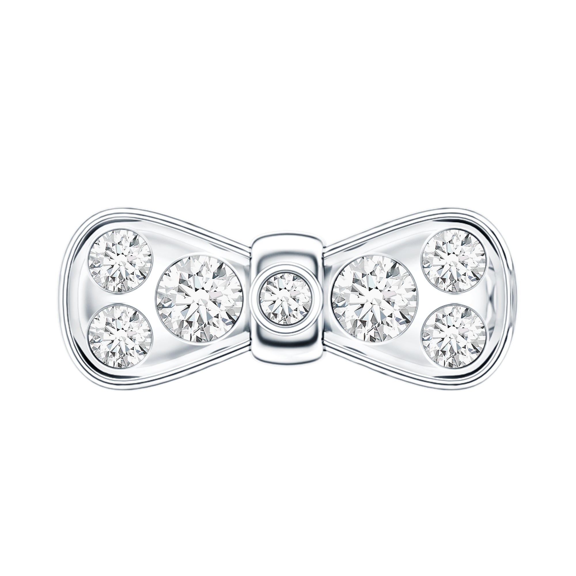 Diamonds Bow Cartilage Piercing Earring Lab - ( EF-VS ) - Rosec Jewels