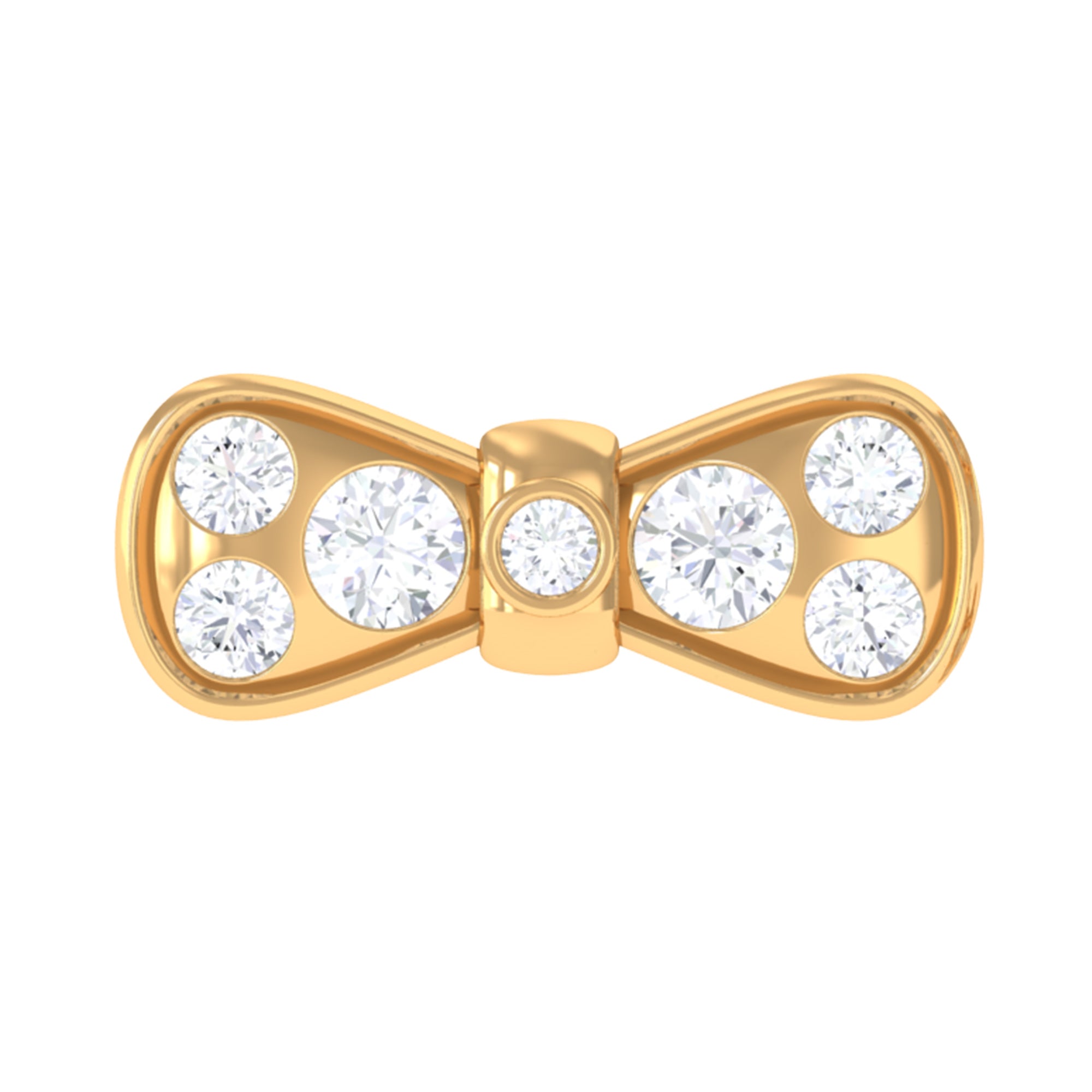Diamonds Bow Cartilage Piercing Earring Lab - ( EF-VS ) - Rosec Jewels