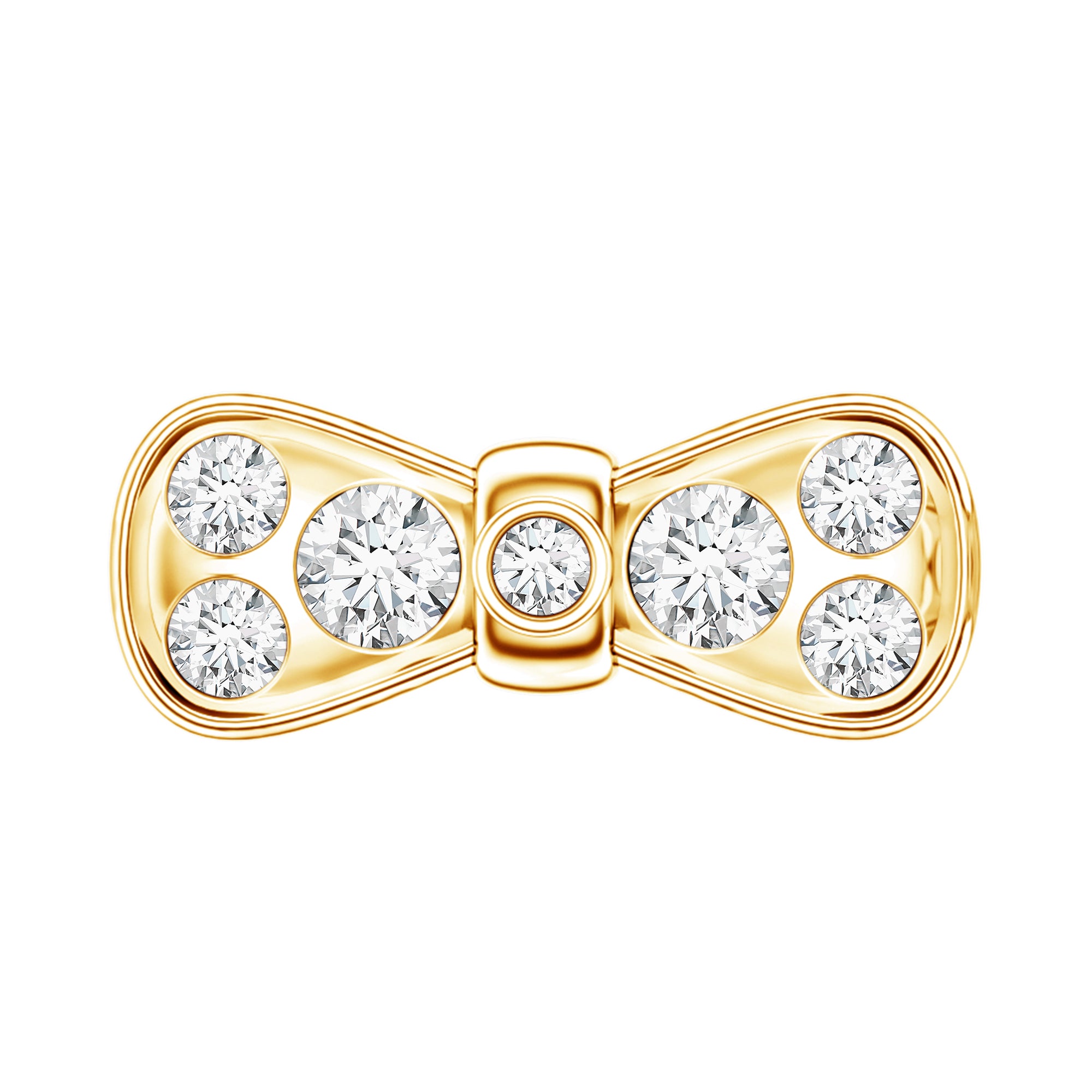 Diamonds Bow Cartilage Piercing Earring Lab - ( EF-VS ) - Rosec Jewels