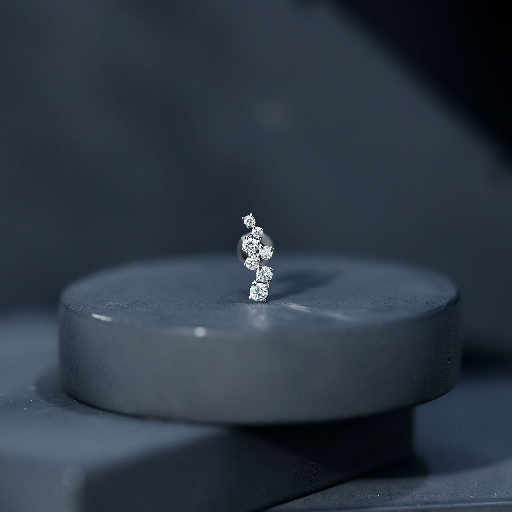 Simple Diamond Helix Piercing Earring with Flat Back Lab - ( EF-VS ) - Rosec Jewels