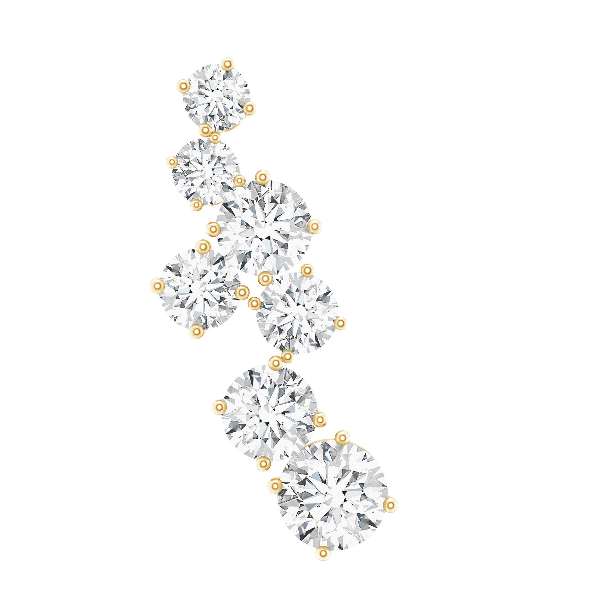 Simple Diamond Helix Piercing Earring with Flat Back Lab - ( EF-VS ) - Rosec Jewels