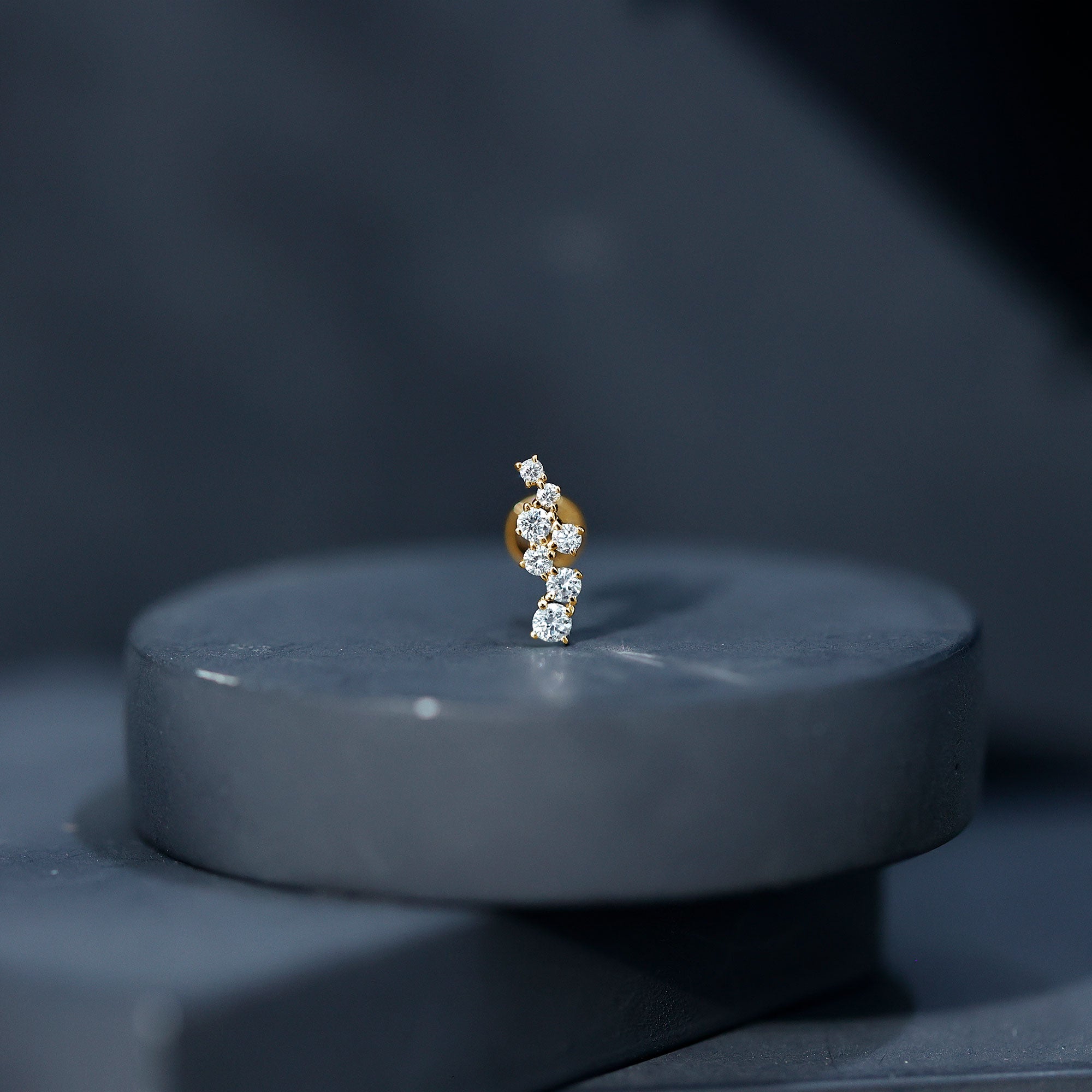 Simple Diamond Helix Piercing Earring with Flat Back Lab - ( EF-VS ) - Rosec Jewels