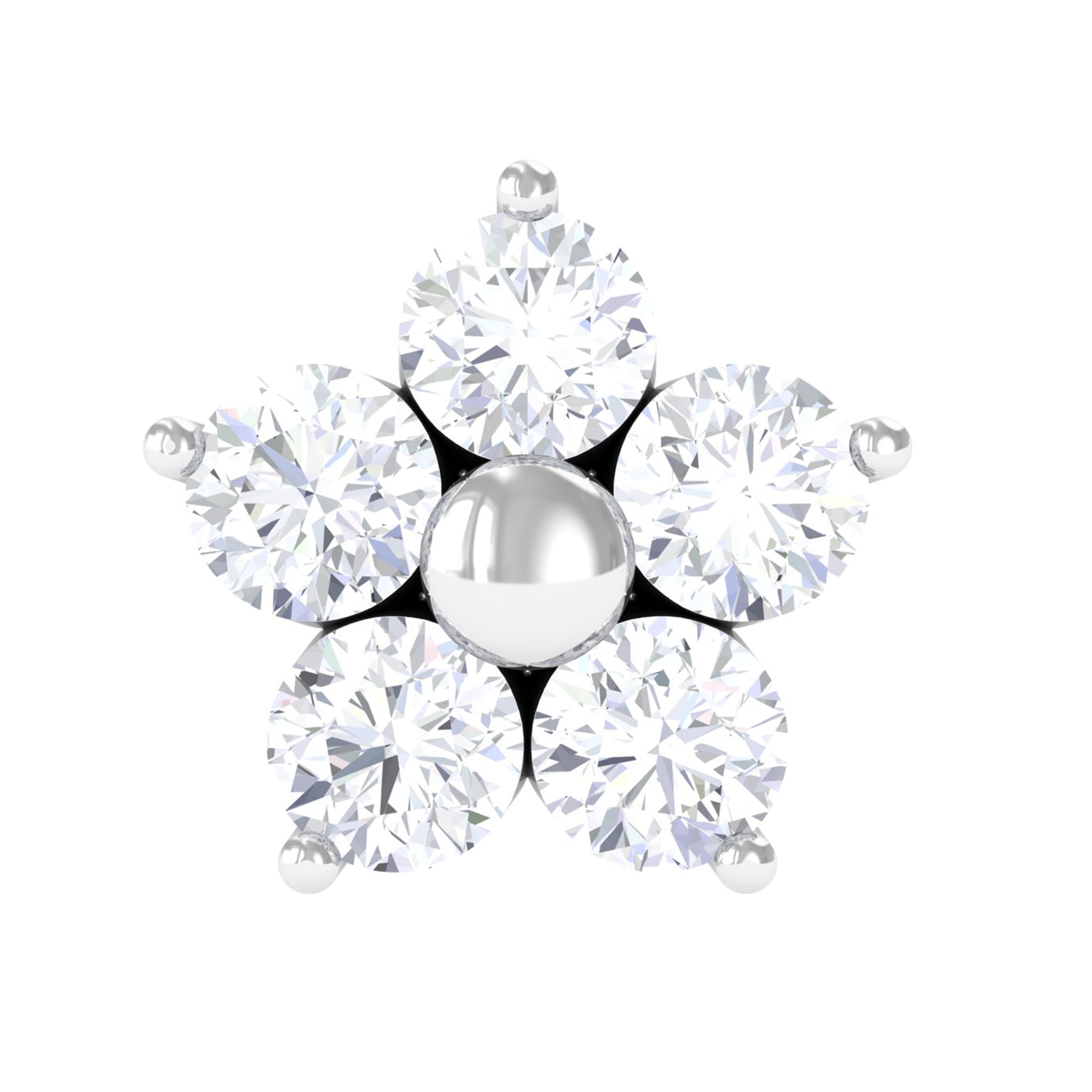 Nature Inspired Diamond Flower Earring for Tragus Piercing Lab - ( EF-VS ) - Rosec Jewels