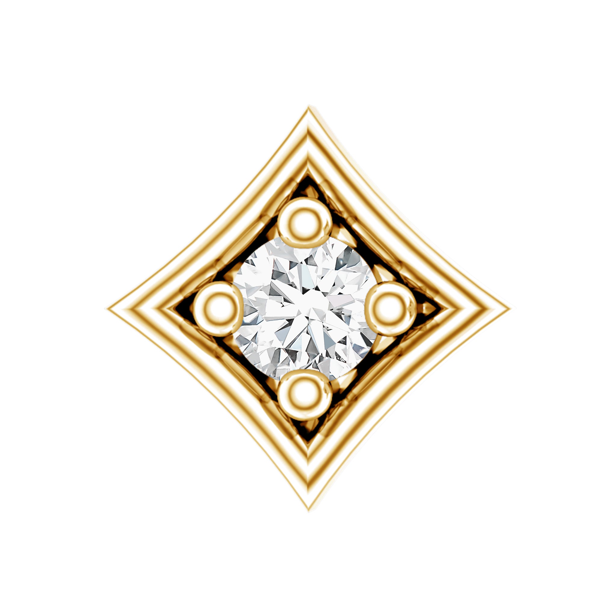 Classic Diamond Solitaire Nose Pin for Women Lab - ( EF-VS ) - Rosec Jewels