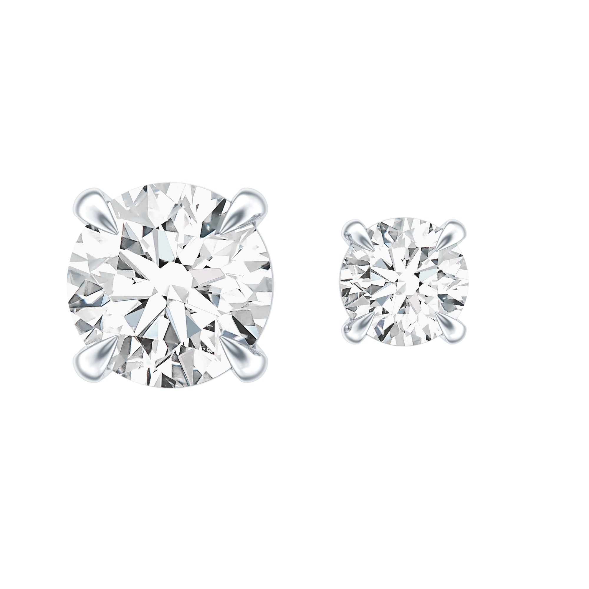 Brilliant Cut Diamond Solitaire Earring Set for Helix Piercing