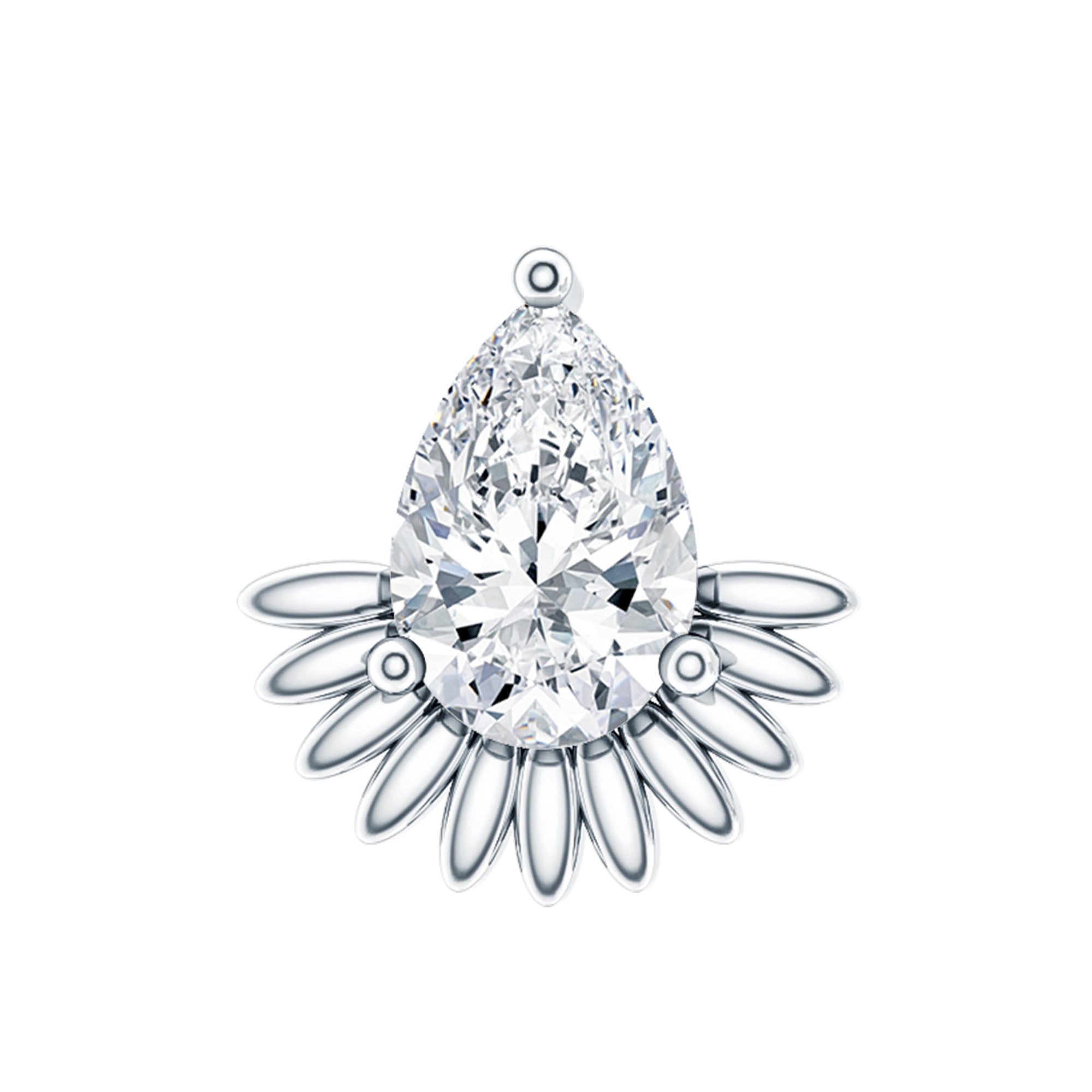 Pear Shape Diamond Solitaire Helix Earring Lab - ( EF-VS ) - Rosec Jewels