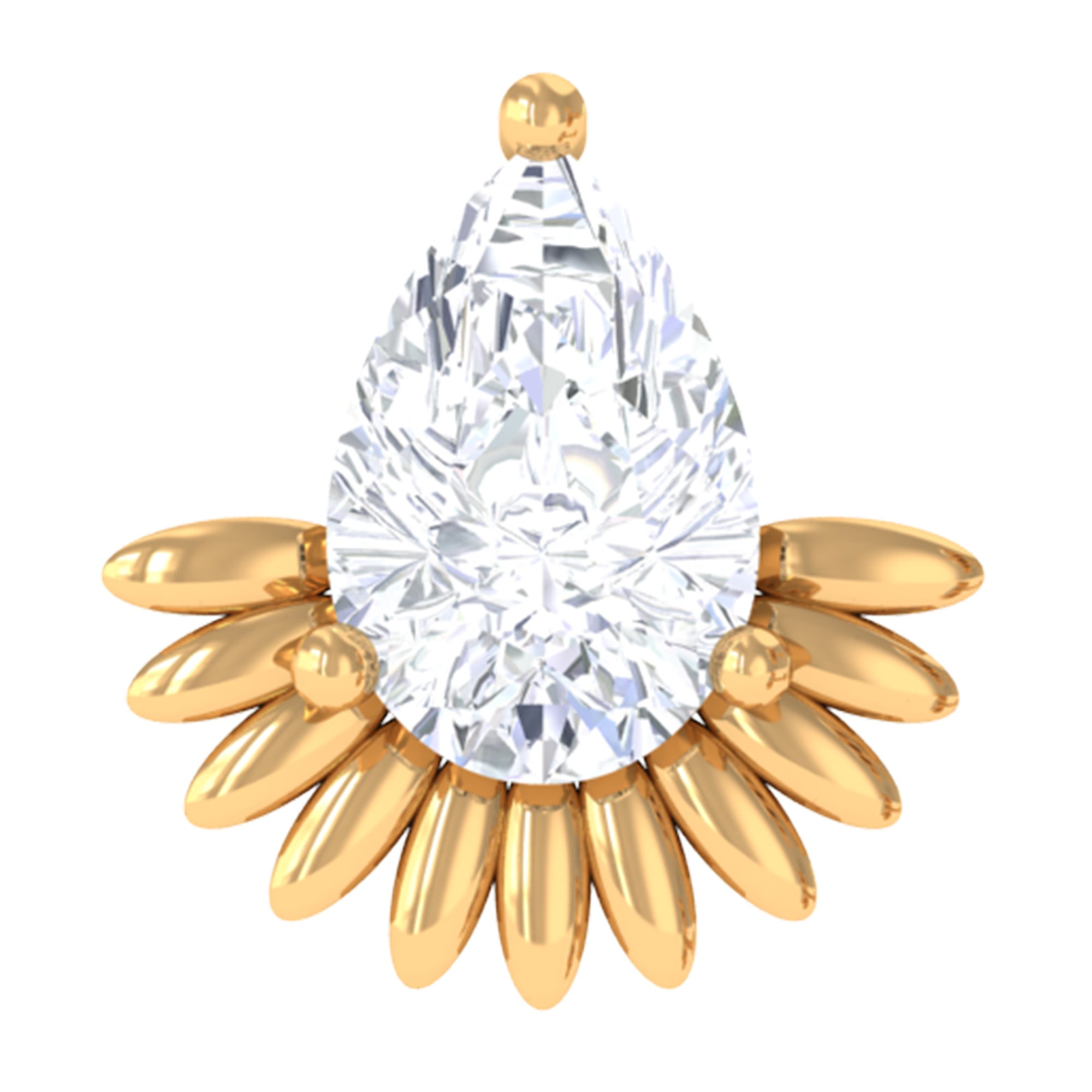 Pear Shape Diamond Solitaire Helix Earring Lab - ( EF-VS ) - Rosec Jewels