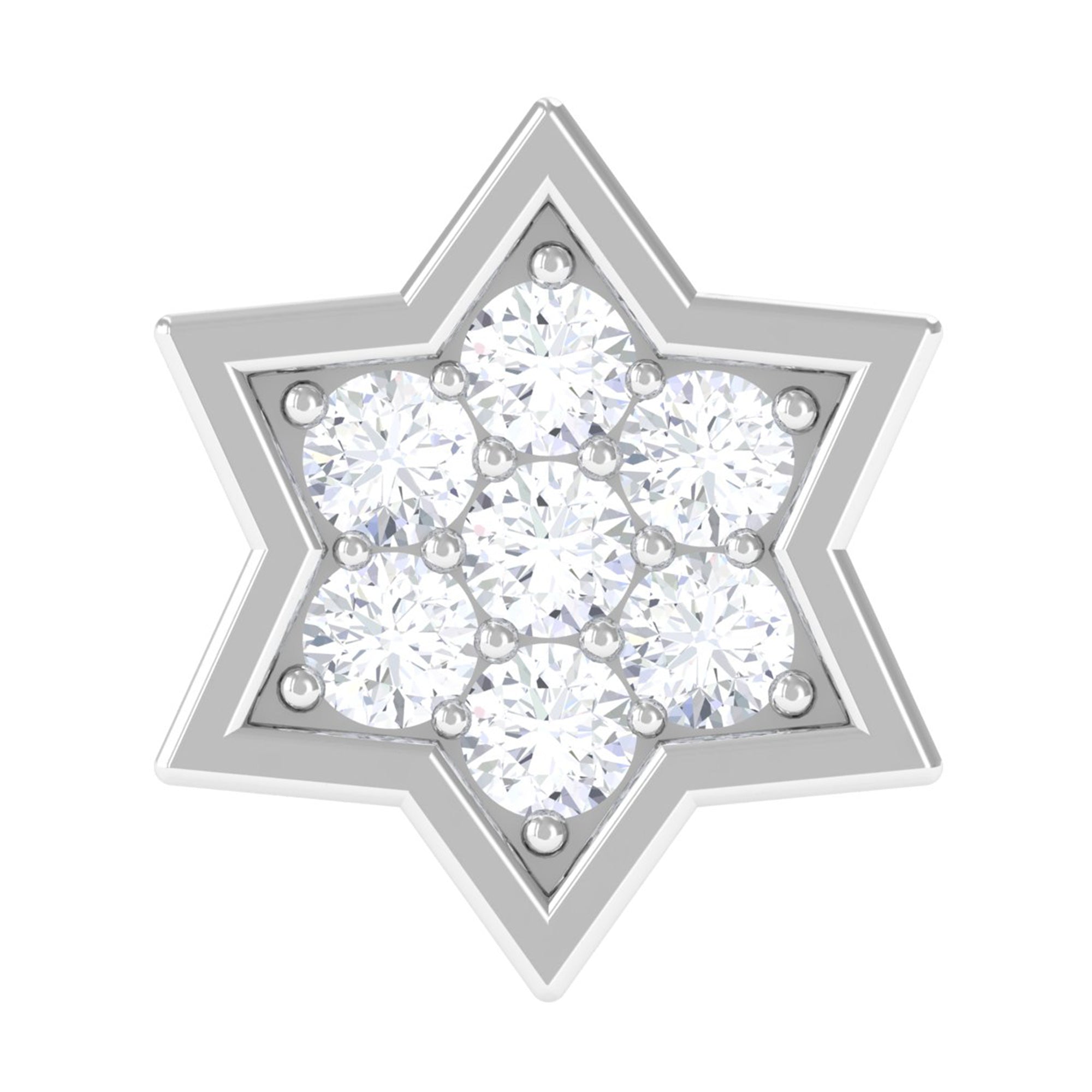 Certified Diamond Star Earring for Helix Piercing Lab - ( EF-VS ) - Rosec Jewels