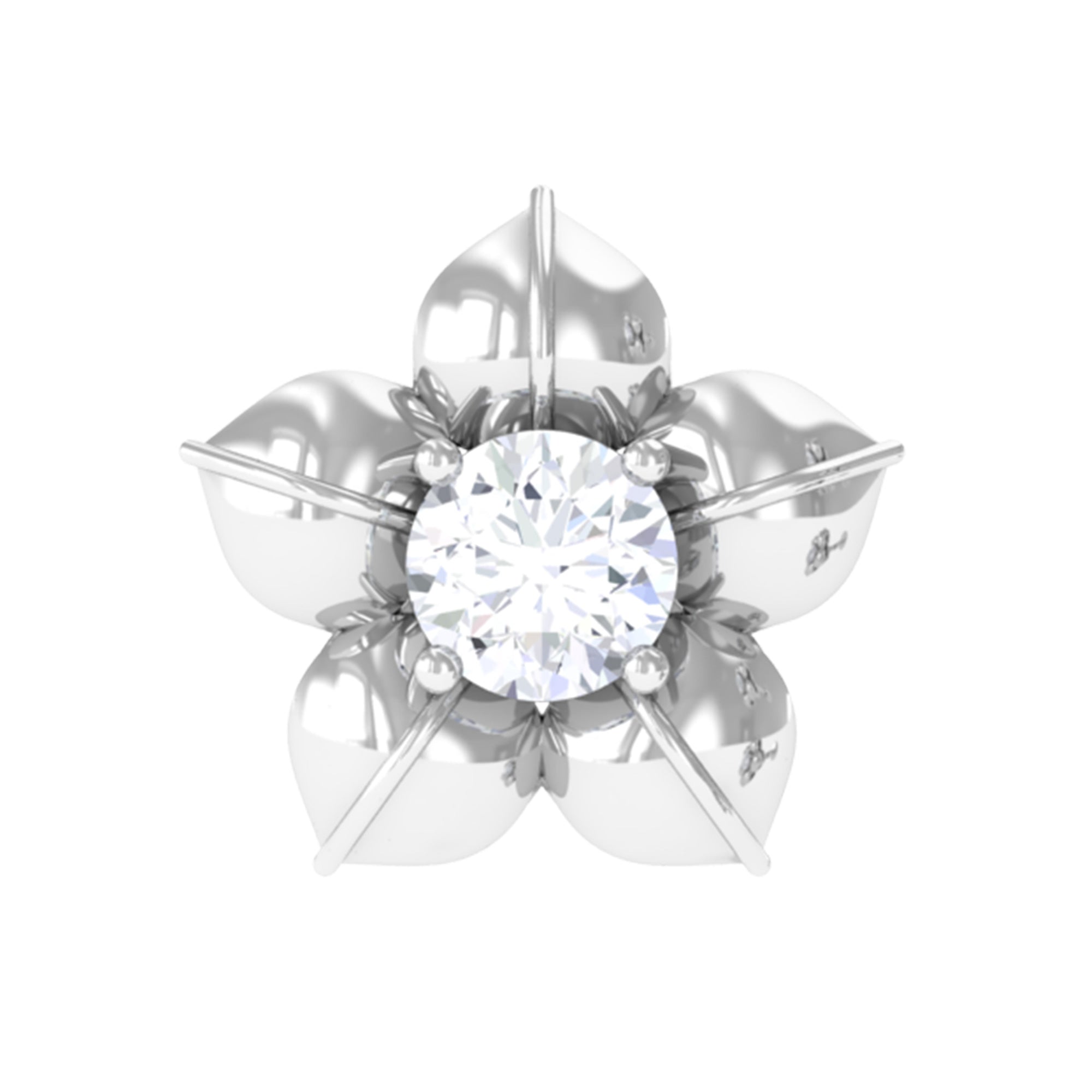 Minimal Diamond Flower Earring for Helix Piercing Lab - ( EF-VS ) - Rosec Jewels