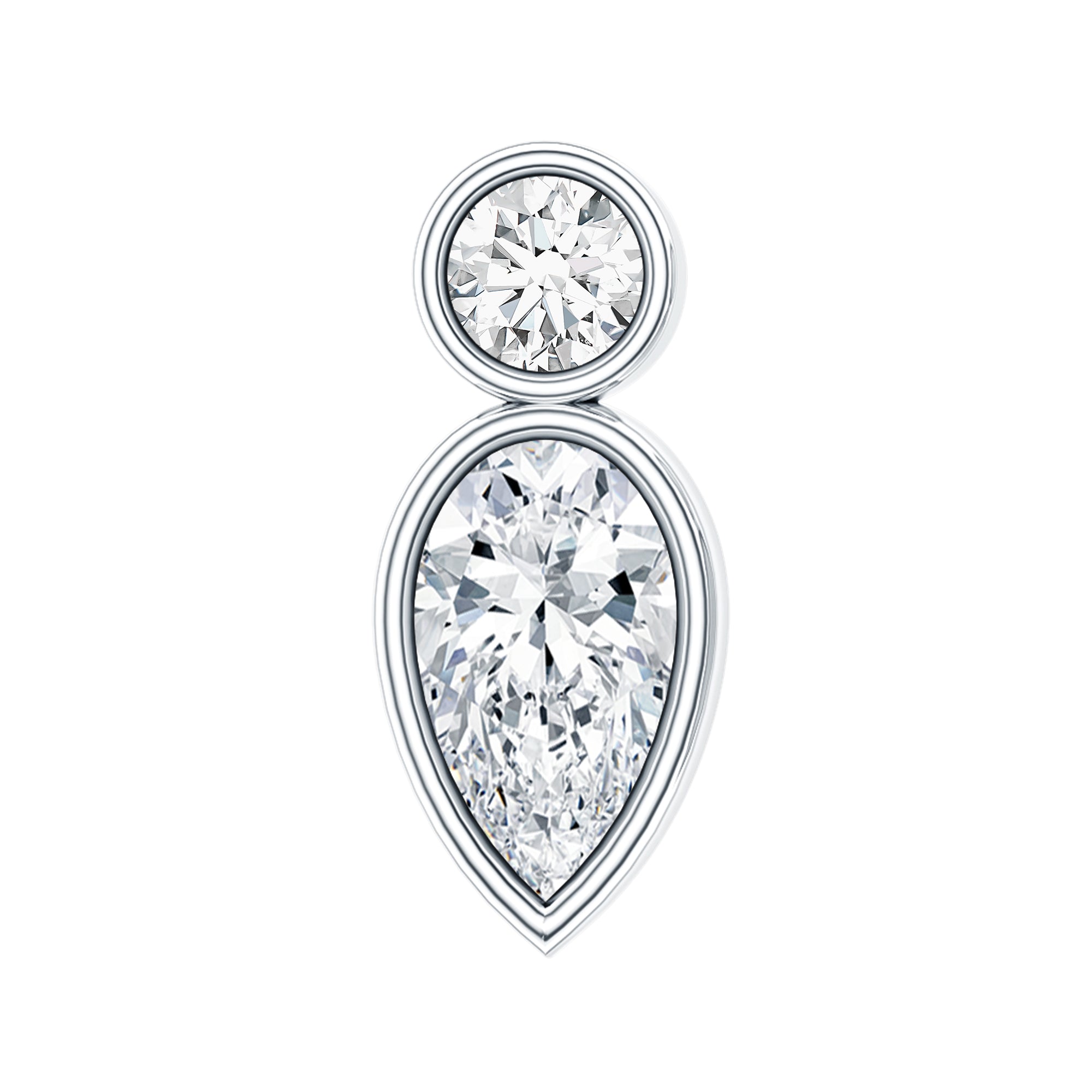 Minimal Pear Diamond Tragus Earring in Bezel Setting Lab - ( EF-VS ) - Rosec Jewels