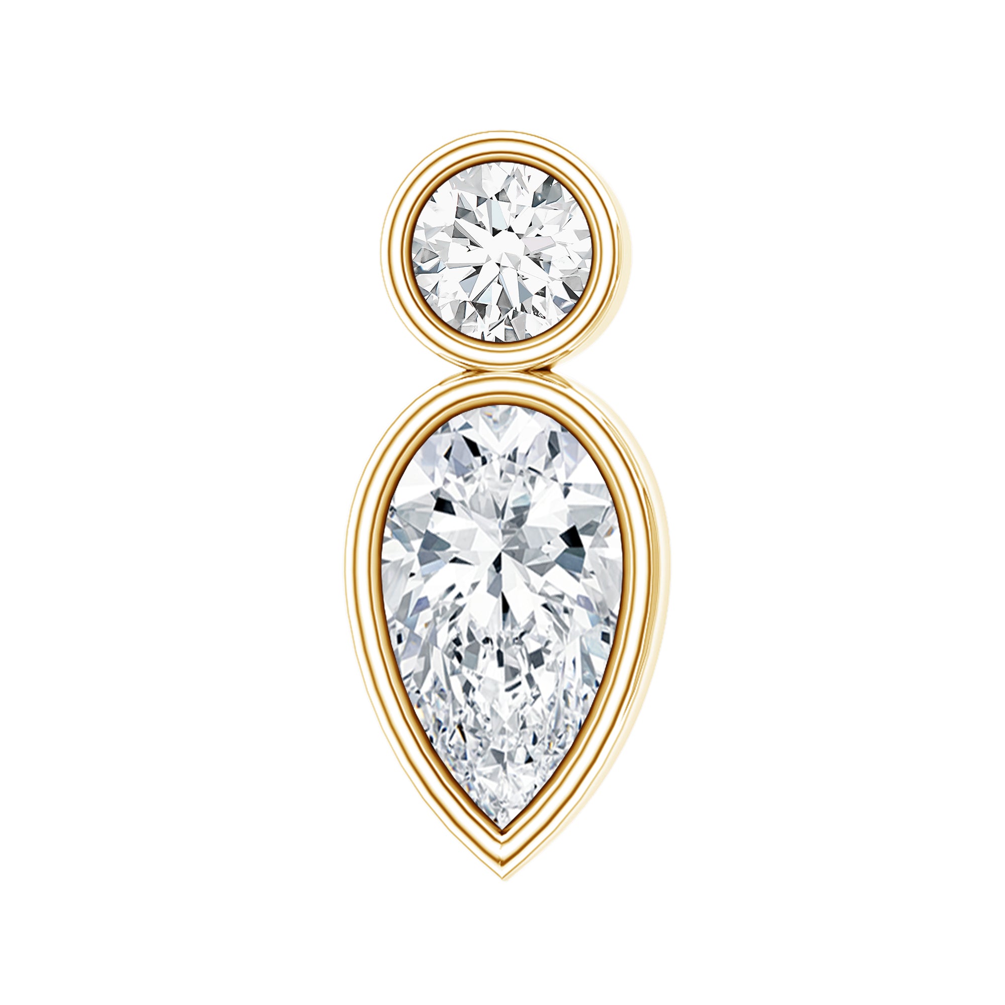 Minimal Pear Diamond Tragus Earring in Bezel Setting Lab - ( EF-VS ) - Rosec Jewels