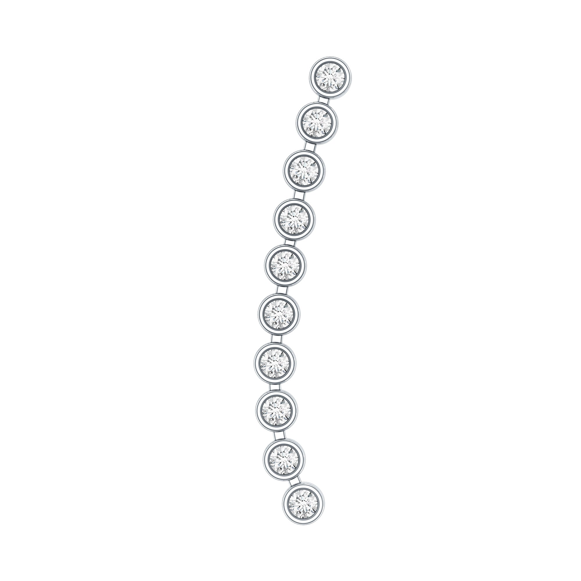 Diamond Ear Climber Earring for Cartilage Piercing Lab - ( EF-VS ) - Rosec Jewels