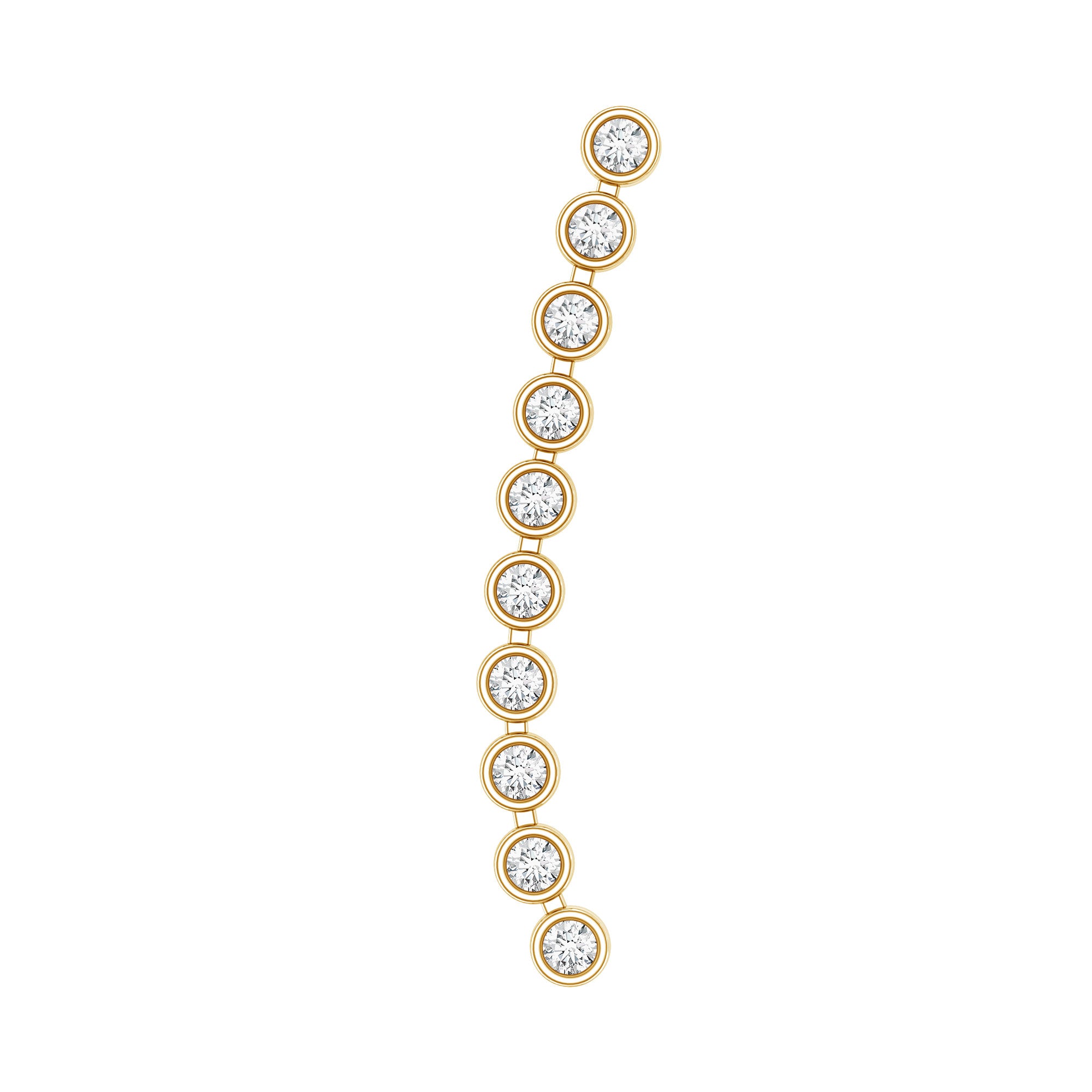 Diamond Ear Climber Earring for Cartilage Piercing Lab - ( EF-VS ) - Rosec Jewels