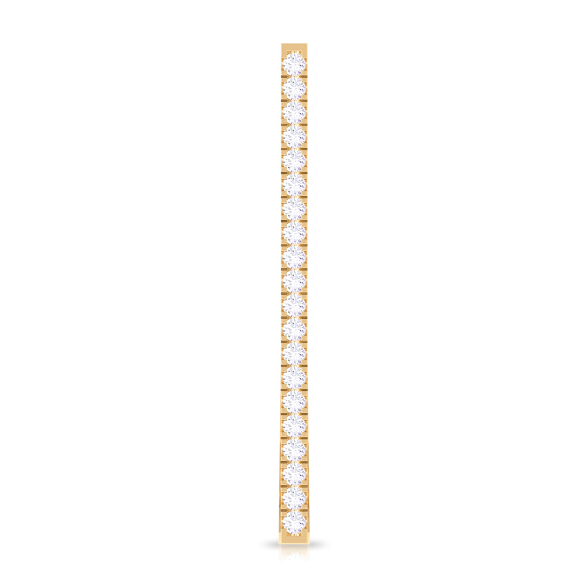 Pave Set Diamond Bar Ear Cuff No Piercing Lab - ( EF-VS ) - Rosec Jewels