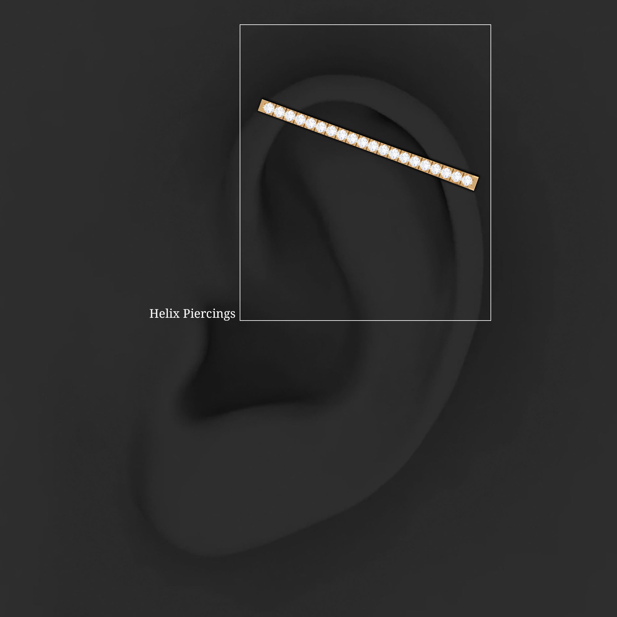 Pave Set Diamond Bar Ear Cuff No Piercing Lab - ( EF-VS ) - Rosec Jewels