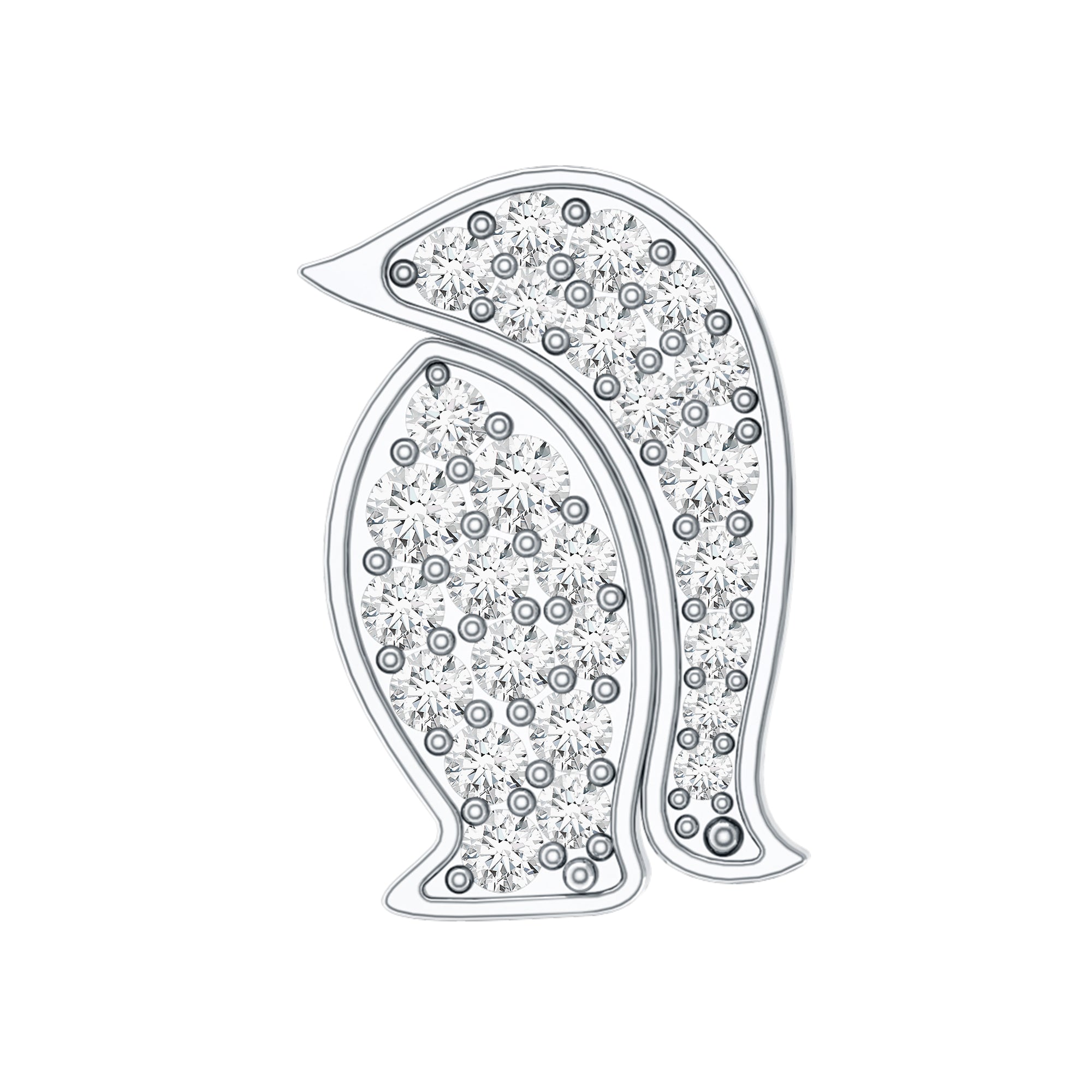 Cute Diamond Penguin Earring for Cartilage Piercing Lab - ( EF-VS ) - Rosec Jewels