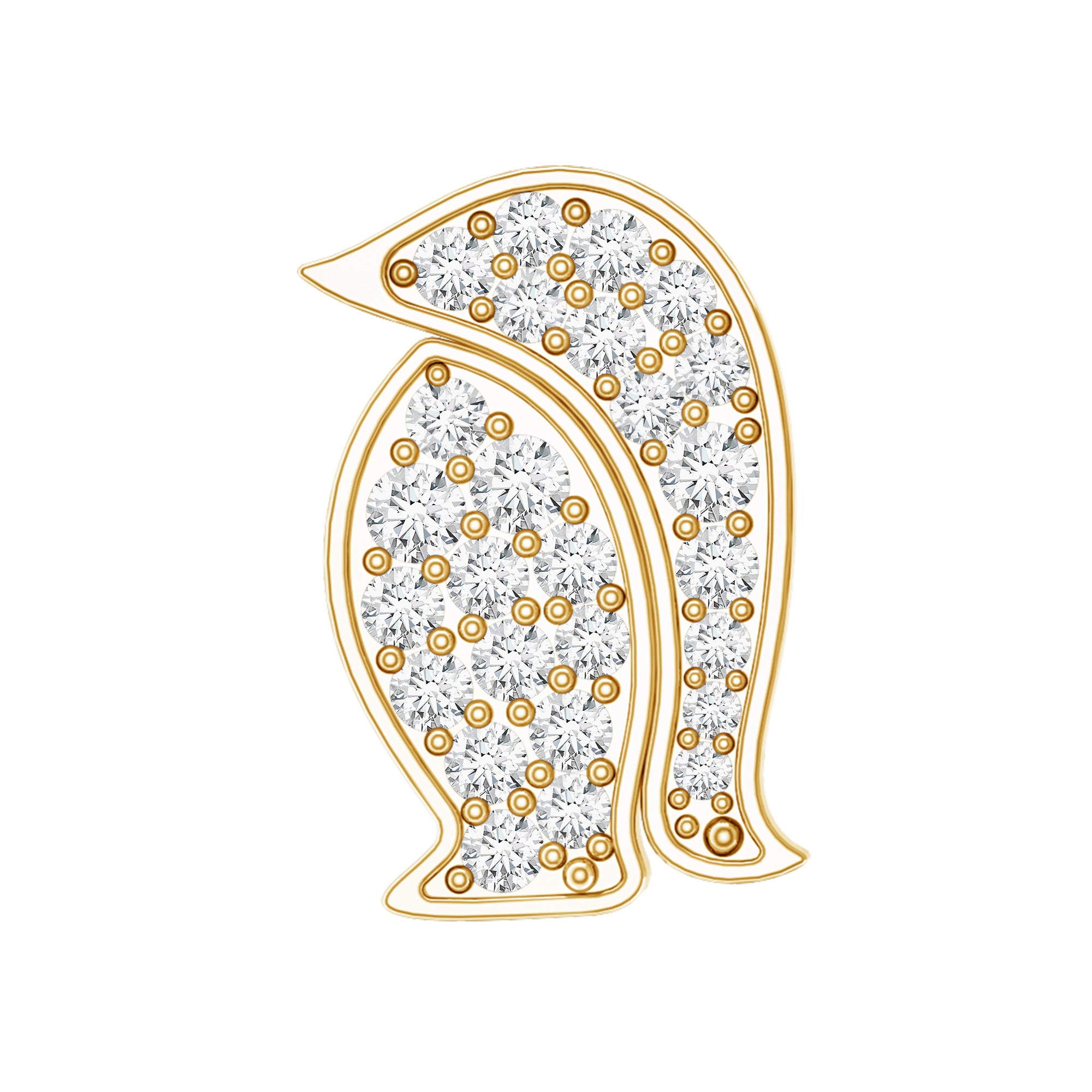 Cute Diamond Penguin Earring for Cartilage Piercing Lab - ( EF-VS ) - Rosec Jewels