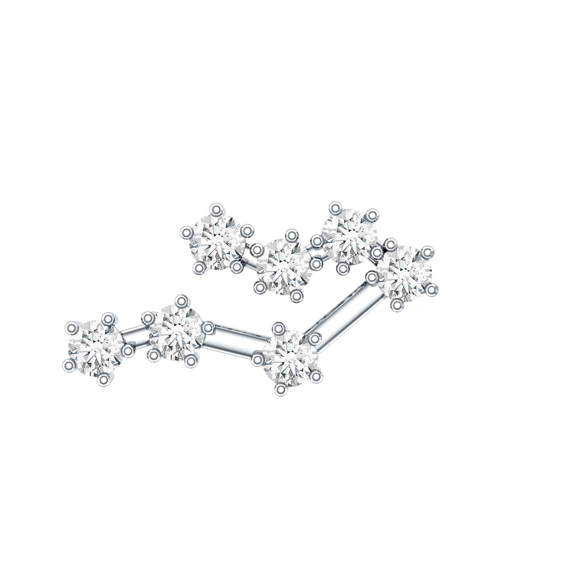Round Diamond Gemini Zodiac Cartilage Earring Lab - ( EF-VS ) - Rosec Jewels