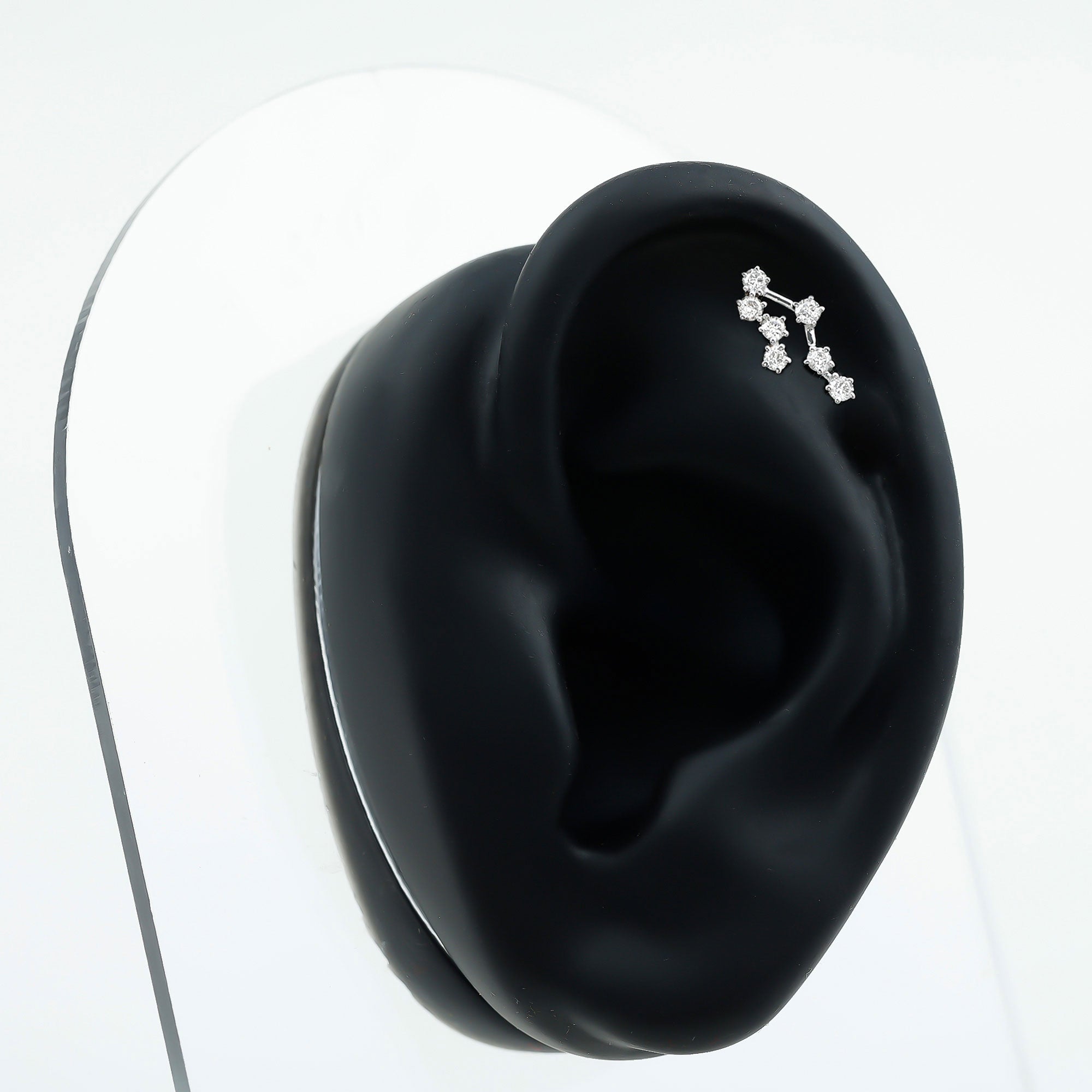 Round Diamond Gemini Zodiac Cartilage Earring Lab - ( EF-VS ) - Rosec Jewels