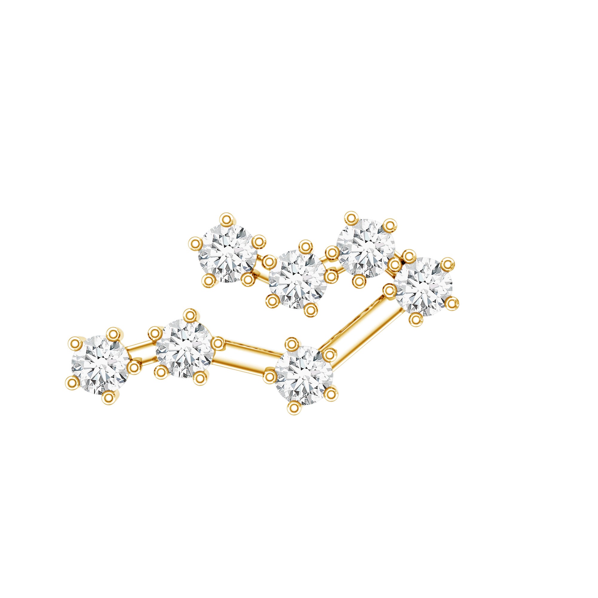 Round Diamond Gemini Zodiac Cartilage Earring Lab - ( EF-VS ) - Rosec Jewels