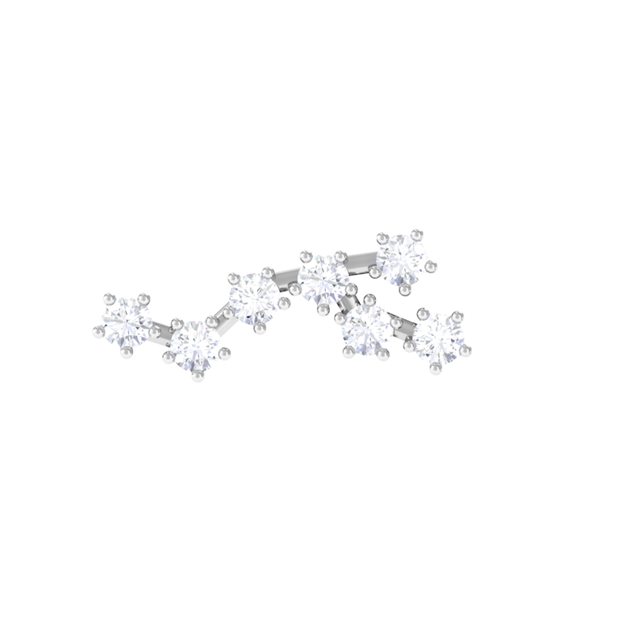 Diamond Virgo Constellation Earring for Cartilage Piercing Lab - ( EF-VS ) - Rosec Jewels