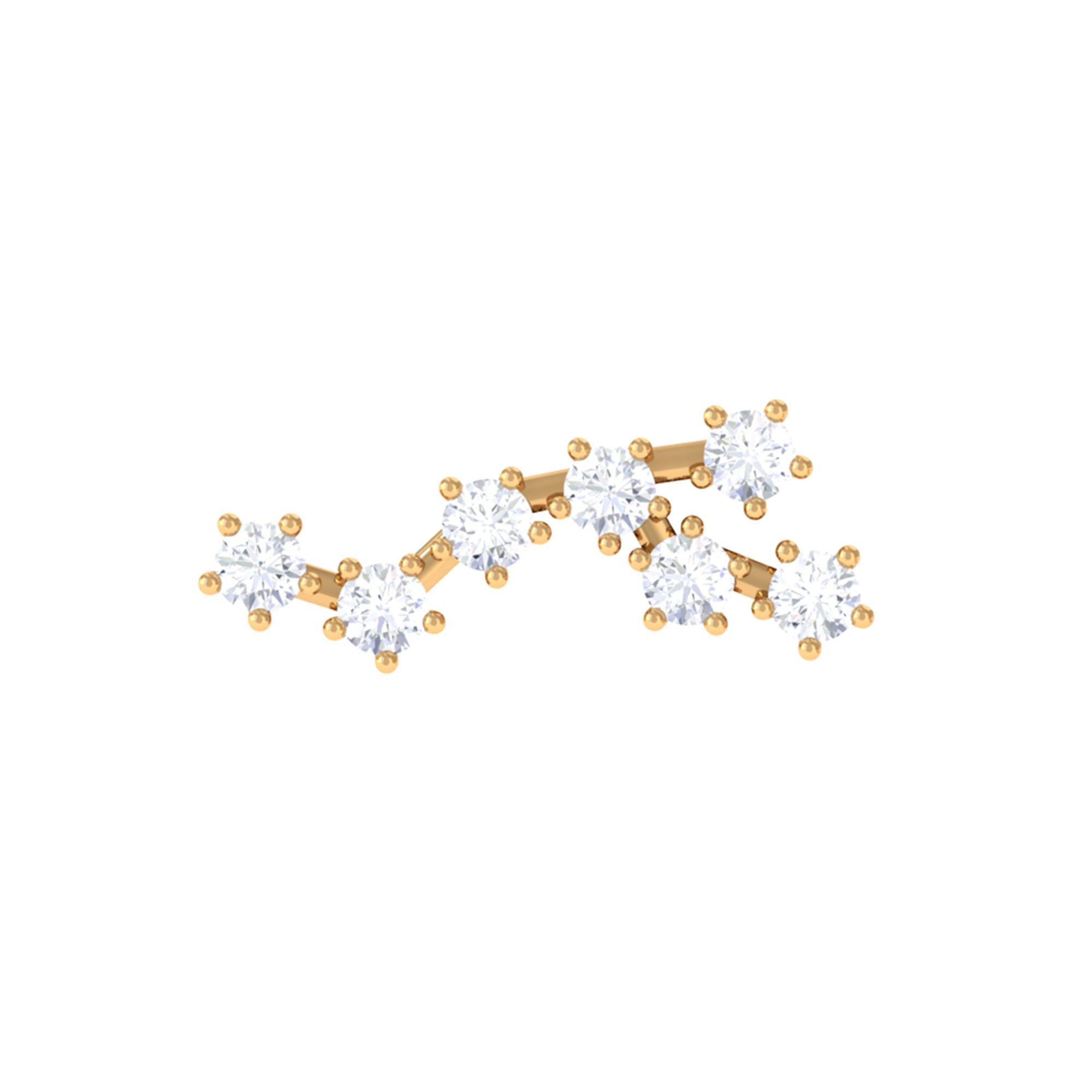 Diamond Virgo Constellation Earring for Cartilage Piercing Lab - ( EF-VS ) - Rosec Jewels