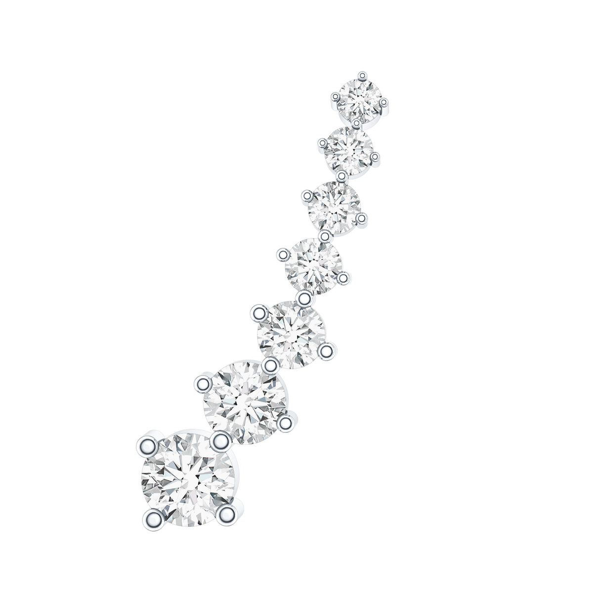 Graduated Style Diamond Ear Climber Earring
