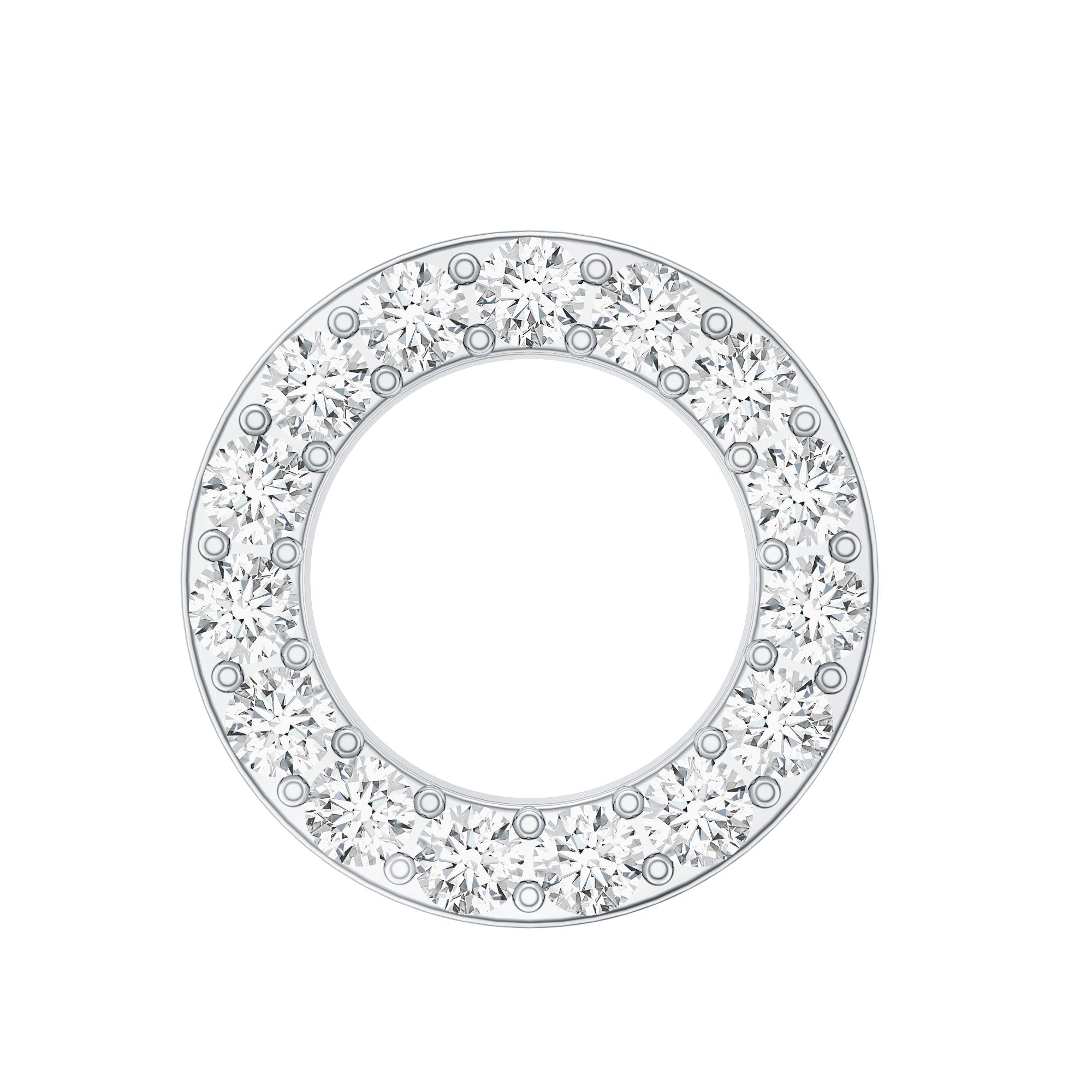 Simple Diamond Open Circle Earring with Flat Back Lab - ( EF-VS ) - Rosec Jewels