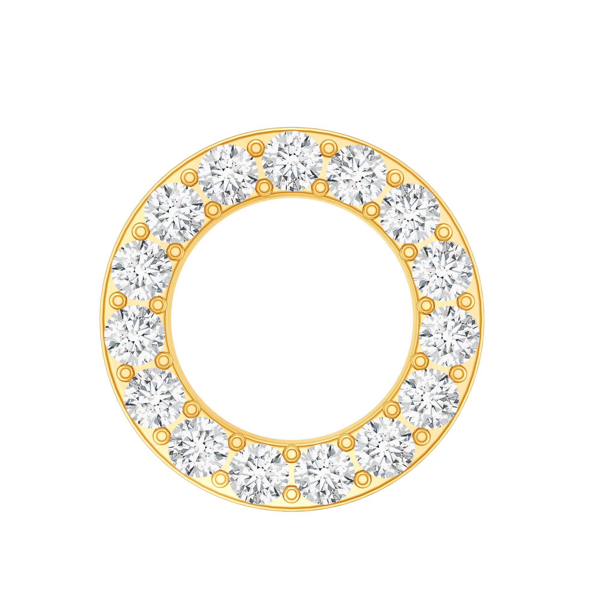 Simple Diamond Open Circle Earring with Flat Back Lab - ( EF-VS ) - Rosec Jewels