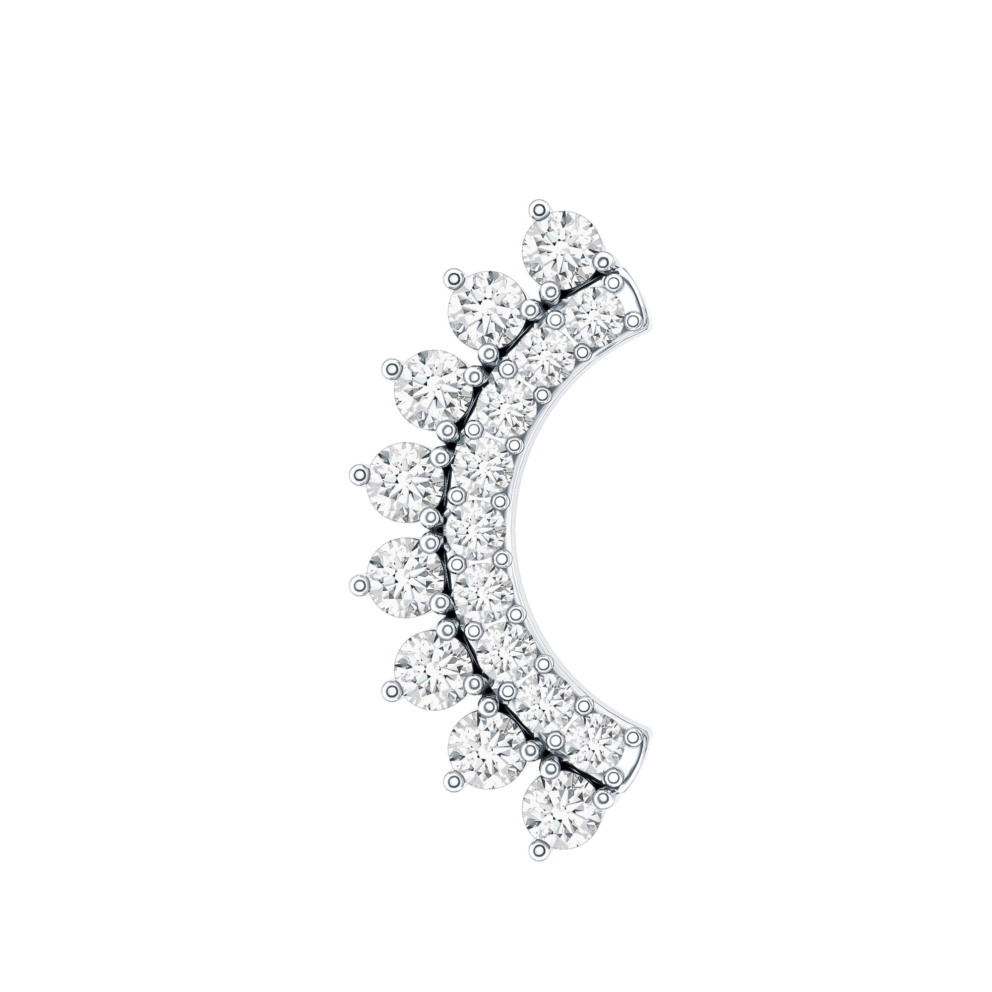 Certified Diamond Curved Cartilage Earring Lab - ( EF-VS ) - Rosec Jewels
