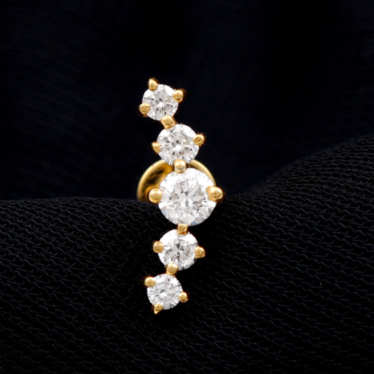 Graduated Style Diamond Crawler Earring for Women Lab - ( EF-VS ) - Rosec Jewels