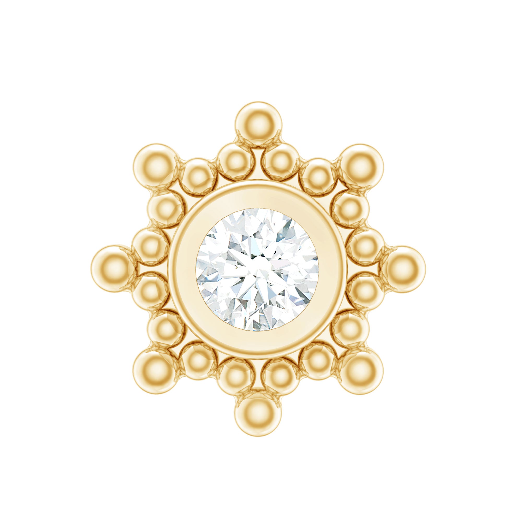 Minimal Diamond Cartilage Earring Stud with Flat Back Lab - ( EF-VS ) - Rosec Jewels