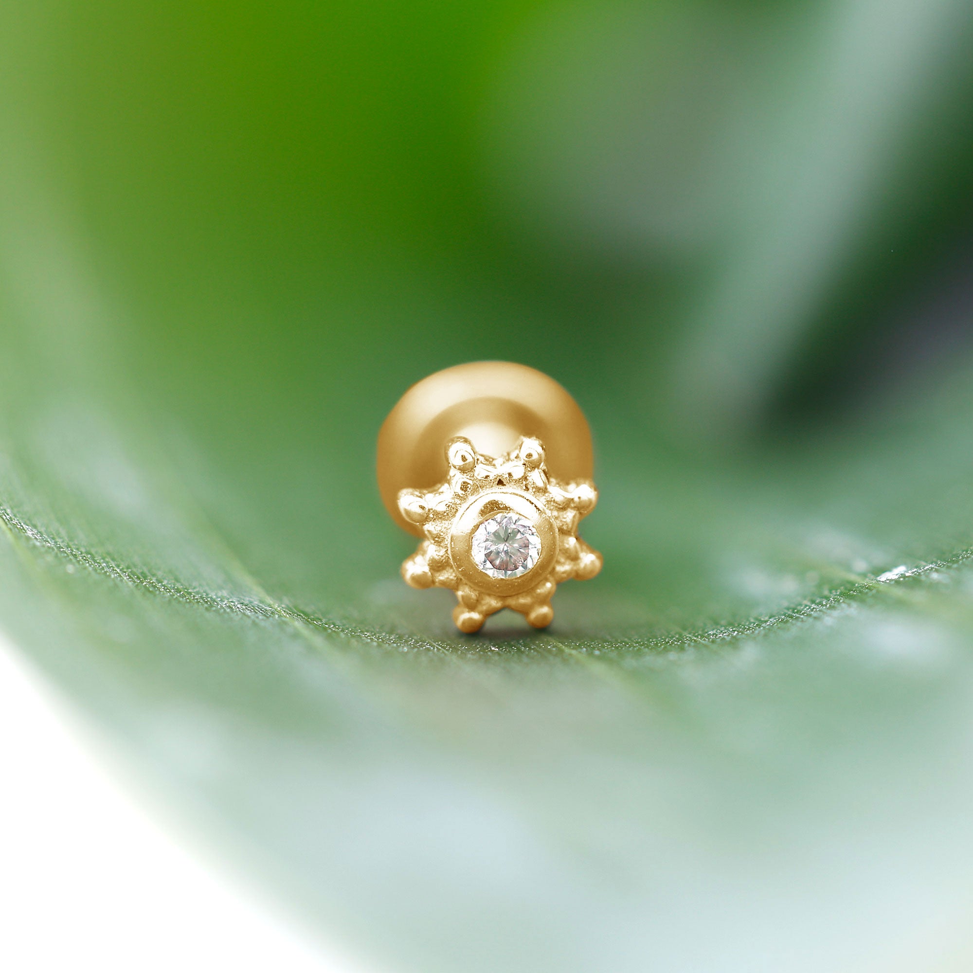 Minimal Diamond Cartilage Earring Stud with Flat Back Lab - ( EF-VS ) - Rosec Jewels