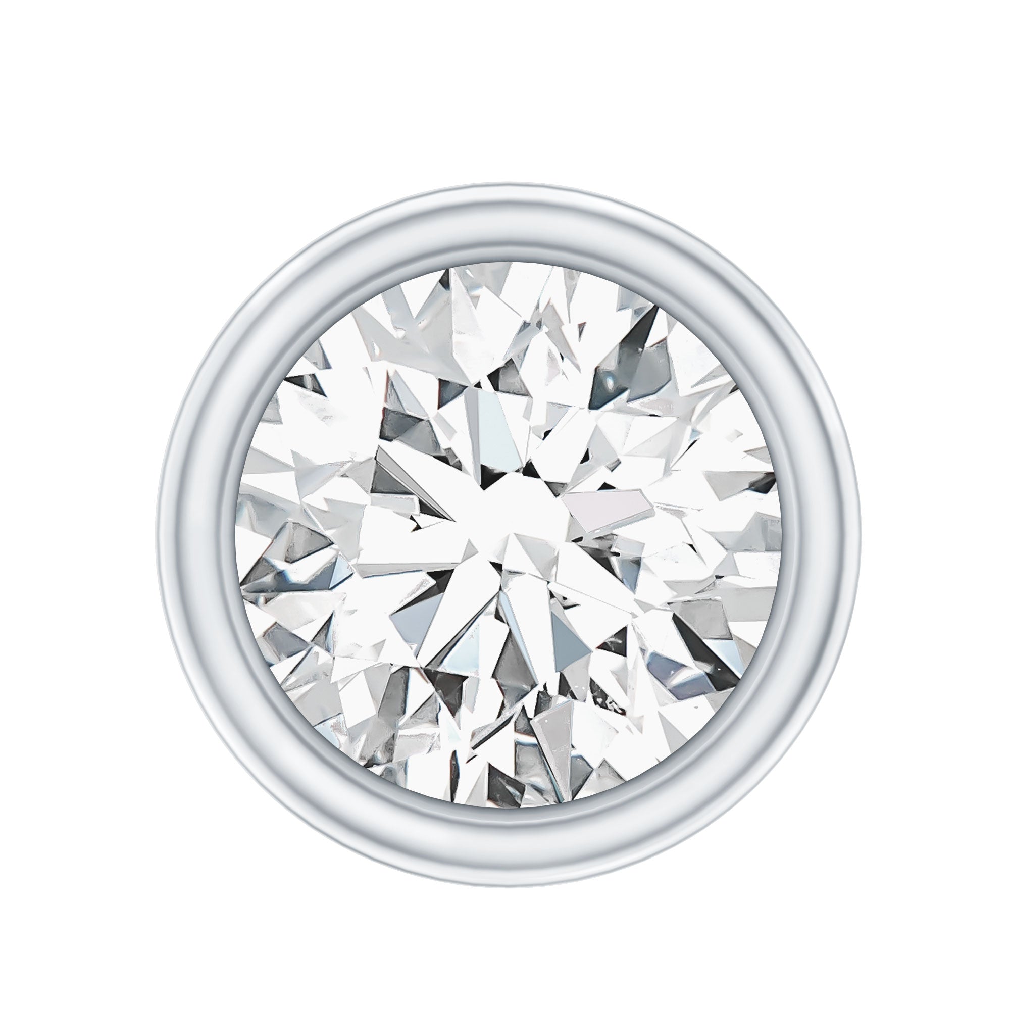Bezel Set Diamond Cartilage Earring with Flat Back