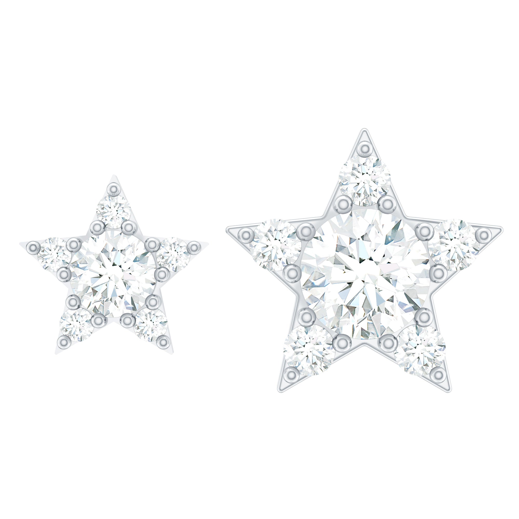 Minimalist Diamond Star Earring for Tragus Piercing Lab - ( EF-VS ) - Rosec Jewels